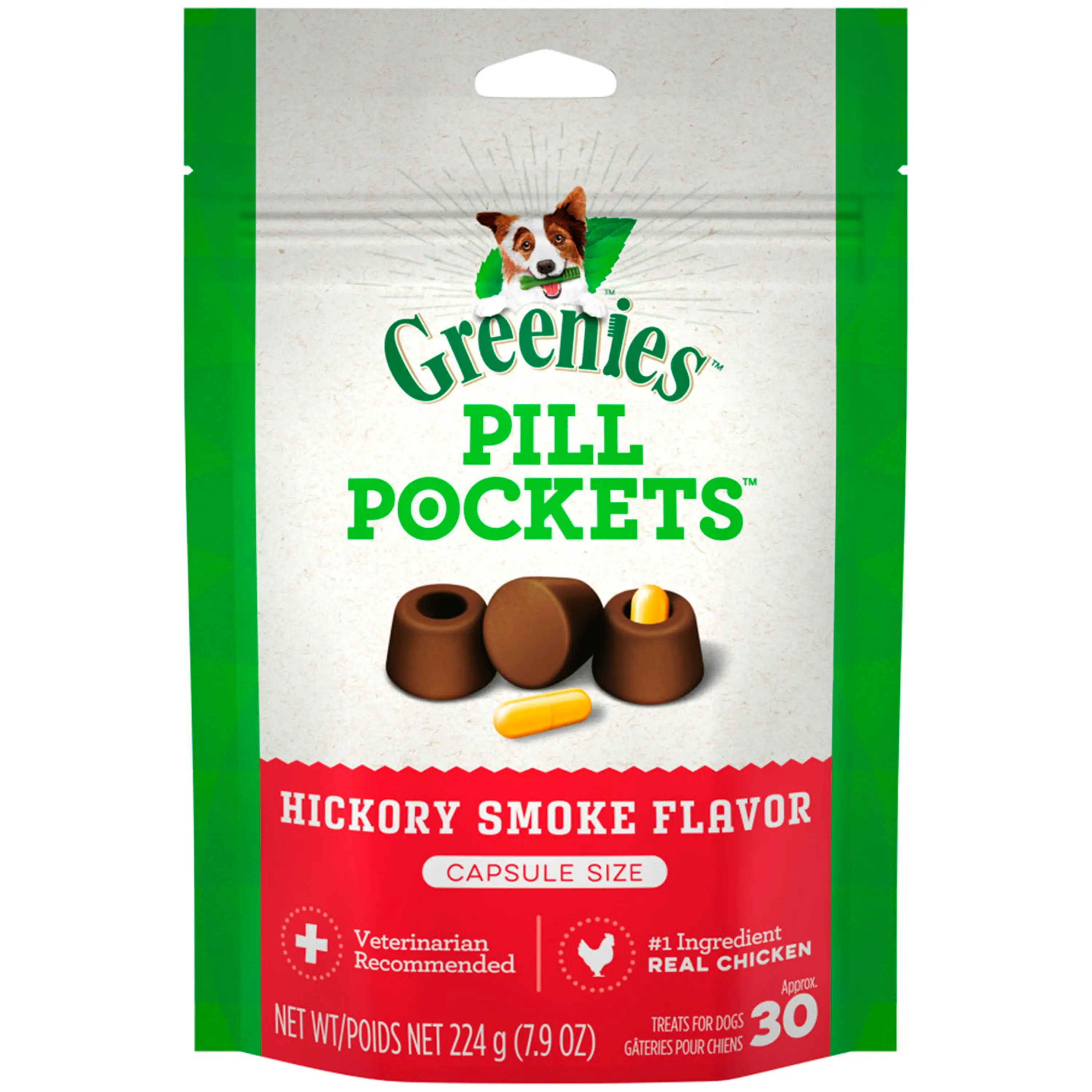 Greenies Pill Pockets Dog Treats Hickory Smoke Capsule 30 ct. 7.9 oz