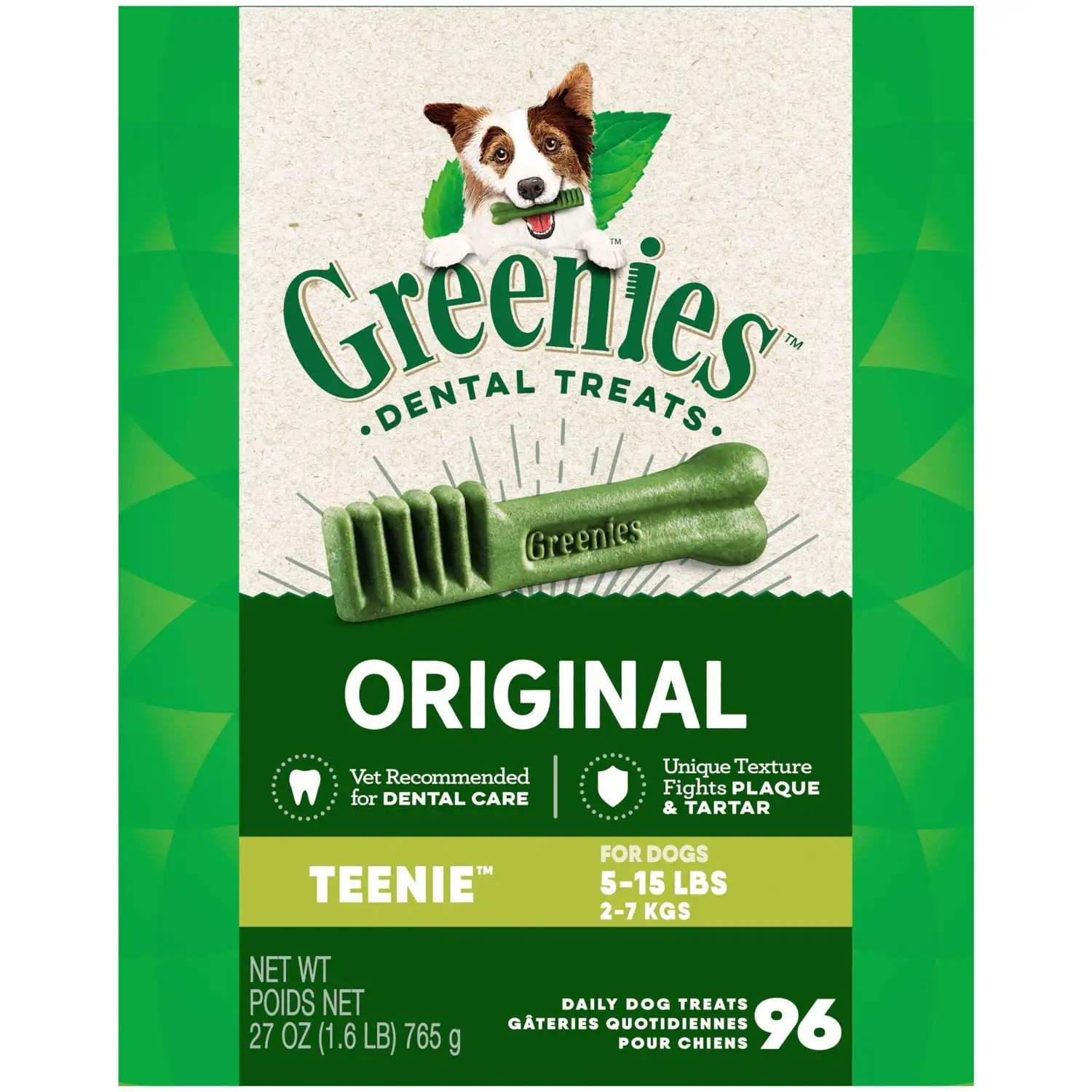 Greenies Original Dog Dental Treat 27 oz. 96 ct. Teenie