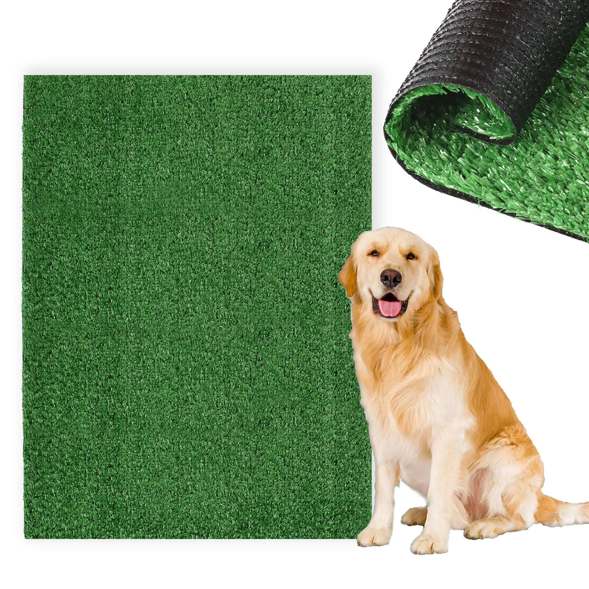 Gustave Artificial Dog Grass Pee Pads Puppy Potty Training Pads Washable Reusable Pet Fake Grass Mat Turf Rug for Dogs Indoor Outdoor. Easy to Clean. 20x16 in