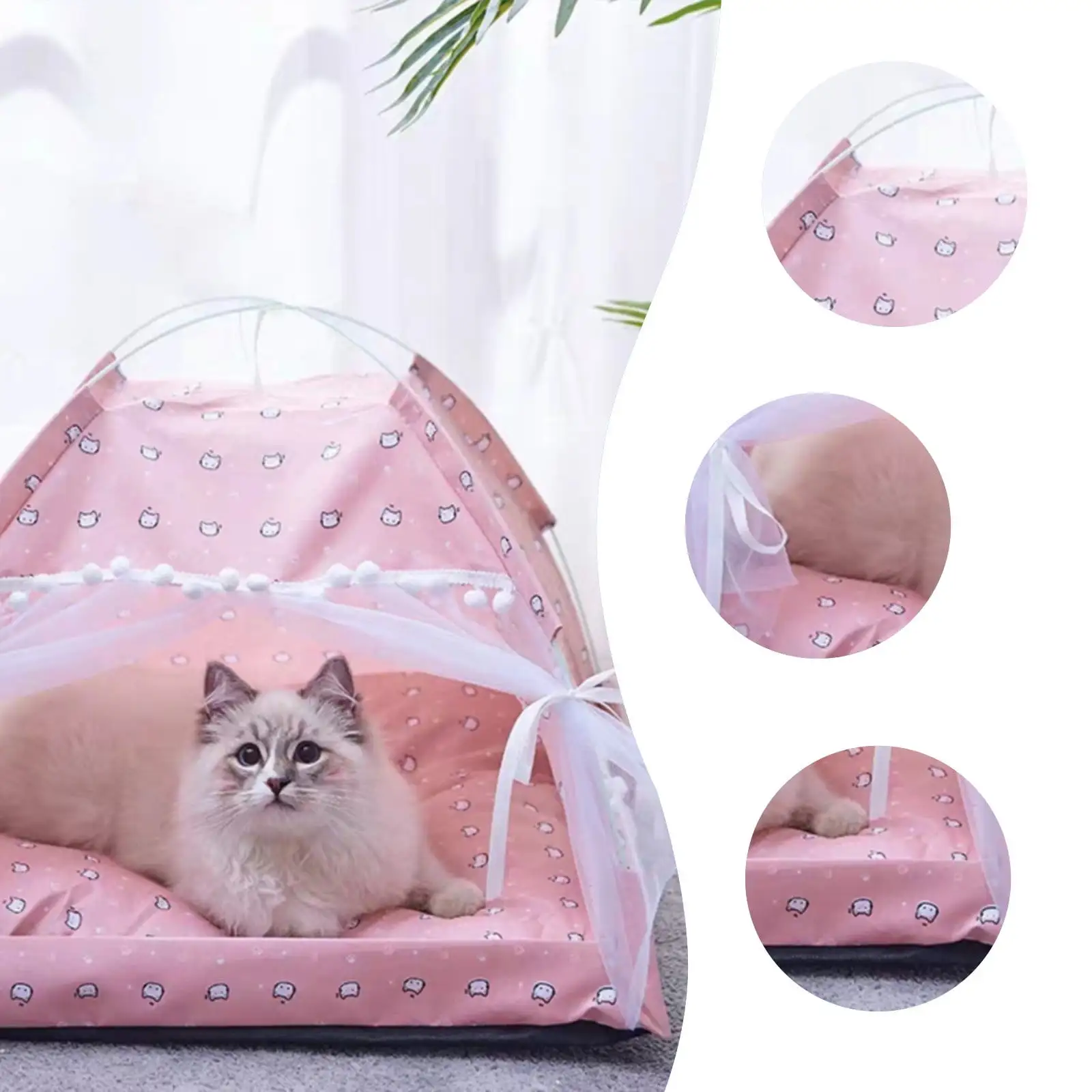 Gyedtr Cats Dogs Bed for Indoor Cats Dogs Bed.Cats Dogs Cave Bed. Warm Enclosed Covered Cats Tent.Outdoor Cave Bed House for Cats.Puppy Or Small Pet with Ventilation