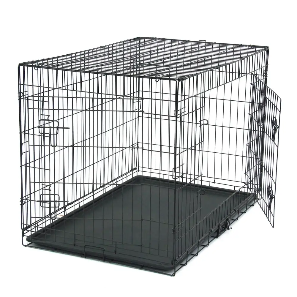 Gzxs Dog Crates for Large Dogs - Dog Crate 42 Pet Cage Double-Door Best for Big Pets - Wire Metal Kennel Cages with Tray - in-Door Foldable & Portable for Animal Out-Door Travel