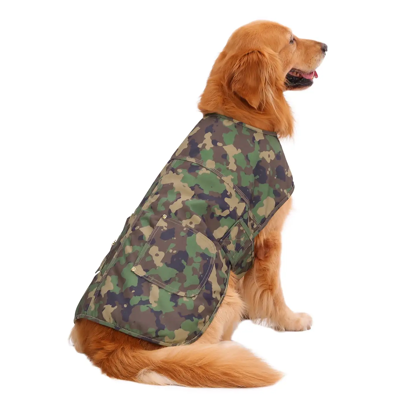 HDE Canvas Dog Vest Waterproof Jacket Cold Weather Coats for S-XL Dogs Duck Camo L