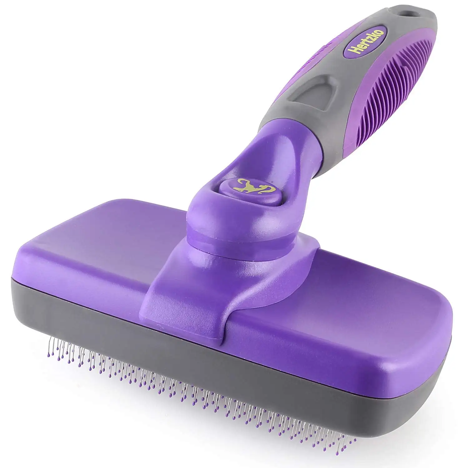 HERTZKO Self-Cleaning Slicker Brush for Dogs and Cats Pet Grooming Dematting Brush Easily Removes Mats. Tangles. and Loose Fur from The Pet's Coat (Sensitive Skin)