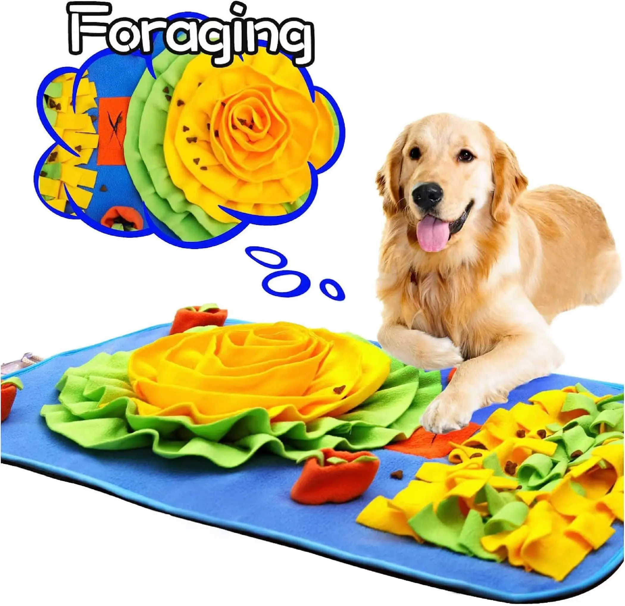 HESLAND Dogs Snuffle Mat Nosework Feeding enrichment Mat Puzzle Toys for Small Medium Large Breed 29.5*19.7