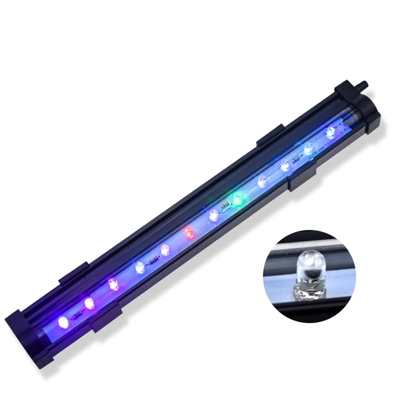 HEVIRGO Fish Tank Lamp Colorful Increasing Oxygen Bubble Light Waterproof LED Decor Lamp for Aquarium