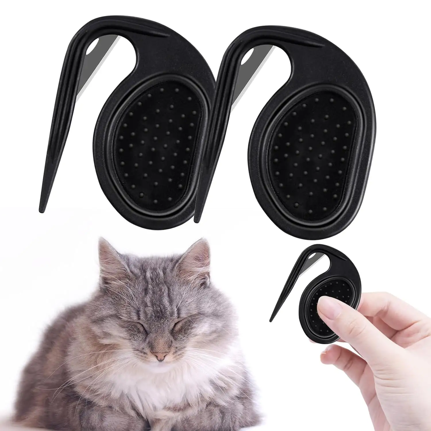 HODWIEQU 2 Pcs Pet Knotting Comb for Cats and Dogs. Pet Grooming Supplies for Removing Tangled Hair. Cat Fur Comb and Dog Shedding Brush Included