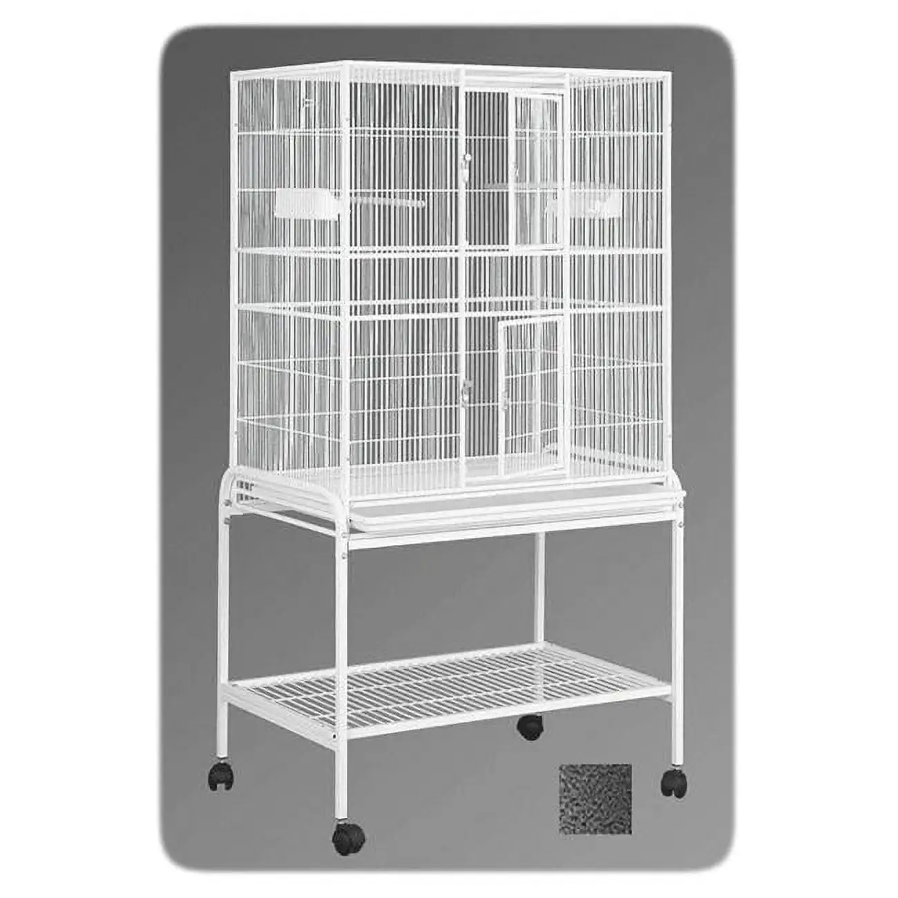 HQ 32 in. x 21 in. Single Aviary with Cart Stand - Black