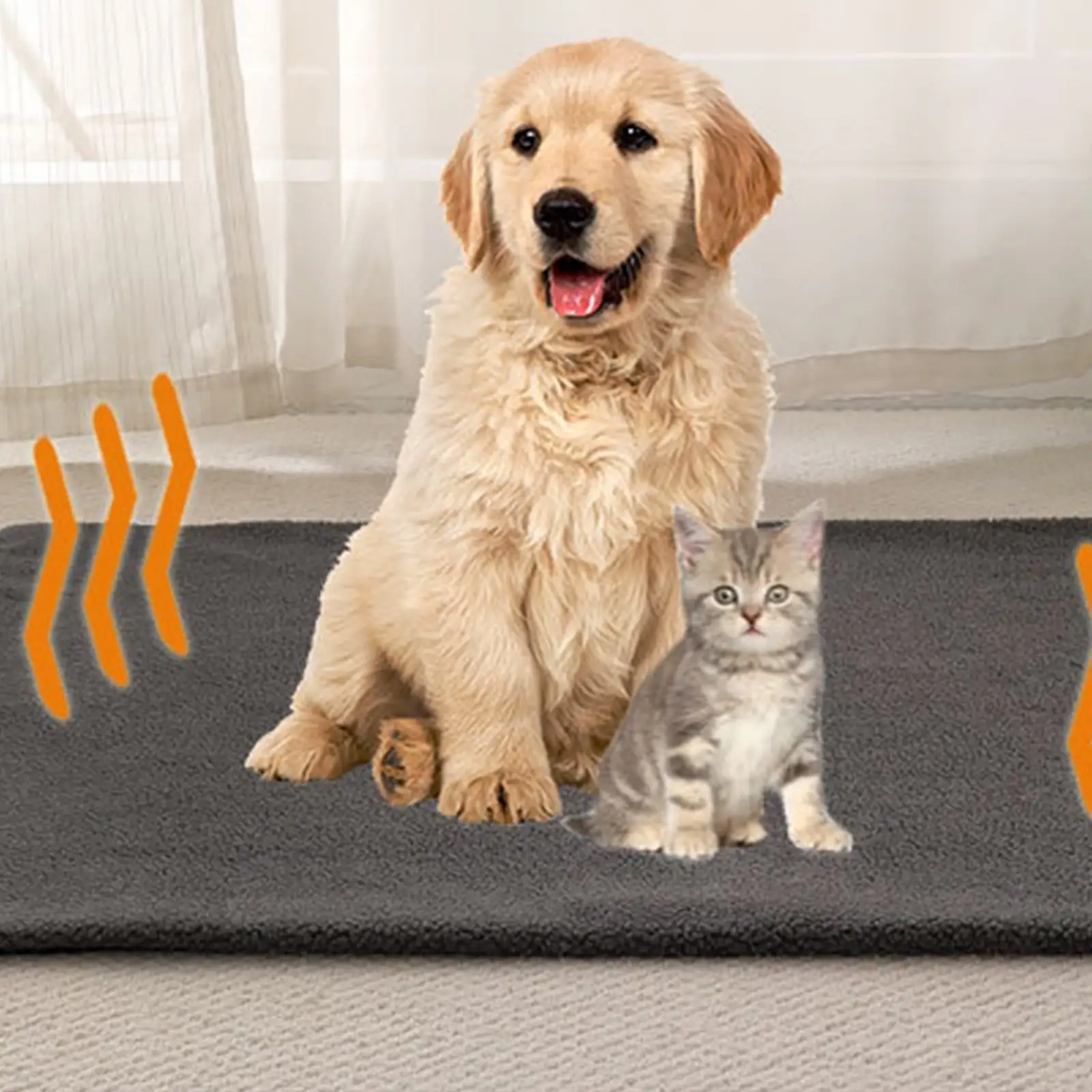 HWRETIE Solid Color Non-slip Self Warming Dog Bed.Super Soft thermal Dog Crate Bed Mats for Sleeping.Washable Self Heating Pet Kennel Pad for Small Medium Cats Dogs Indoor Outdoor Household Supplies