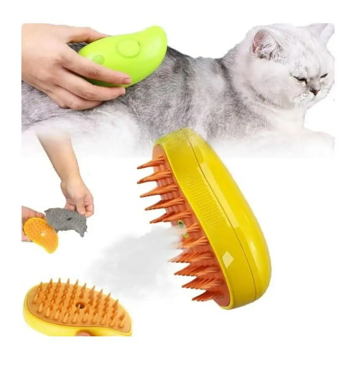 HYEASTR Spray Cat Brush for Shedding. Remove Static Flying Hair Pet Grooming Brush Self Cleaning Dog Brush Suitable for Long and Short Hair Dogs and Cats To Remove Tangled and Loose Hair - Yellow