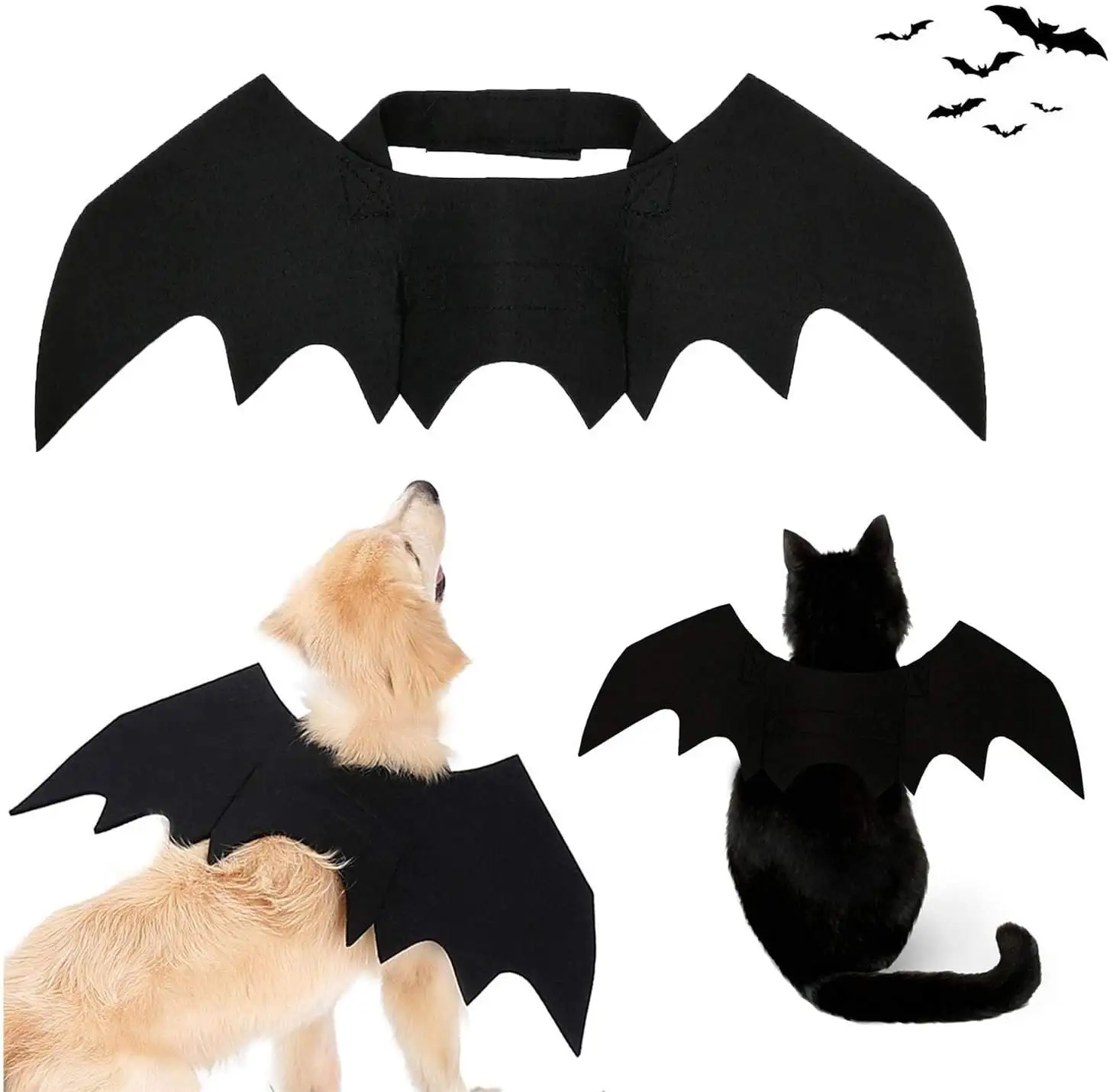 Halloween Bat Wings Pet Costume.Party Dress Up Funny Cool Apparel.for Cat and Small Medium Large Dog (X-Large)