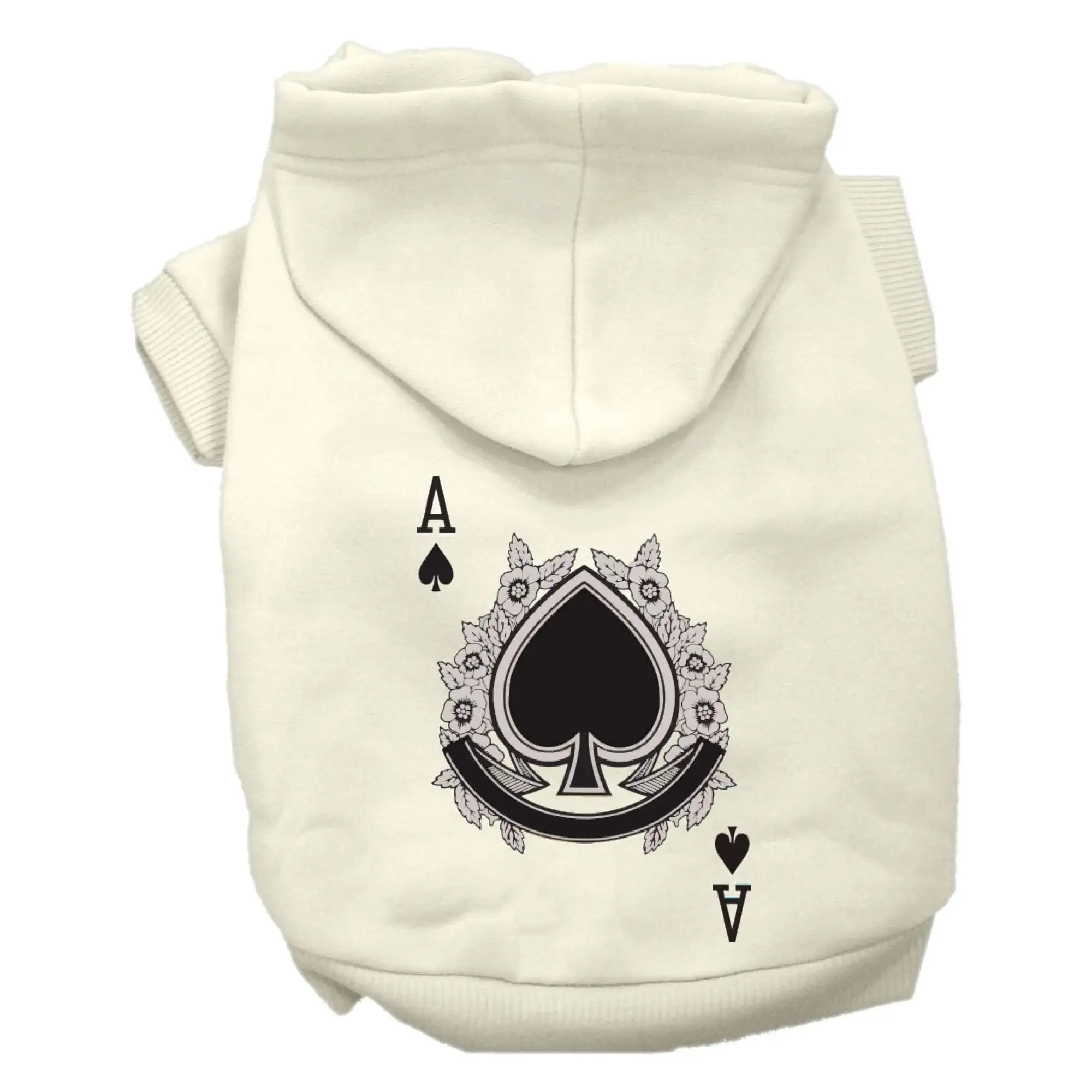 Halloween Pet. Dog Cat Hoodie Screen Printed. Ace of Spades Costume