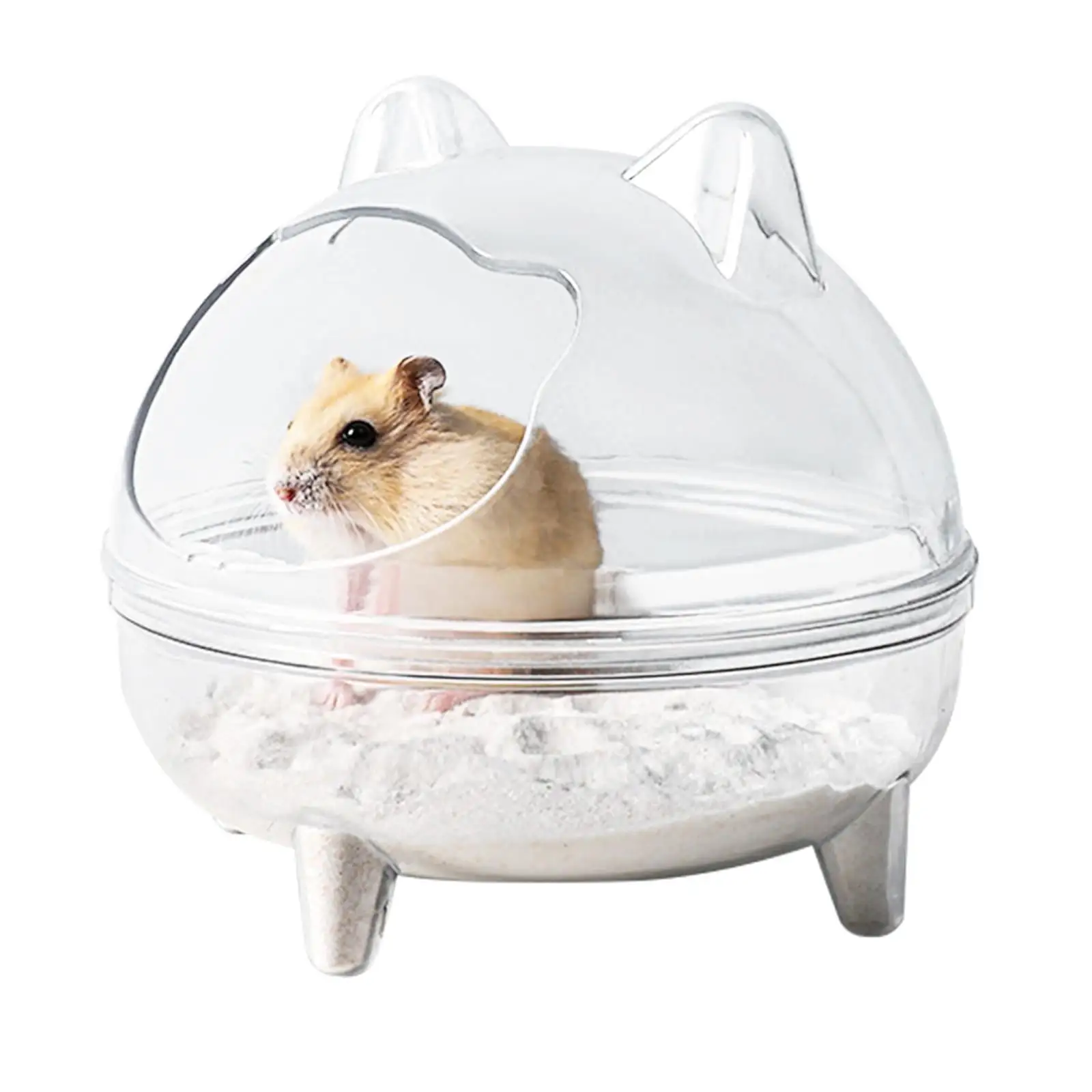 Hamster Sand Bath Container. Large Sandbox Toilet Gerbil Batheoom. Tiny Chinchilla Dust Bathtub Sand Bath Box for Hamster Cage Accessories 4.7 x 4.3 Inch