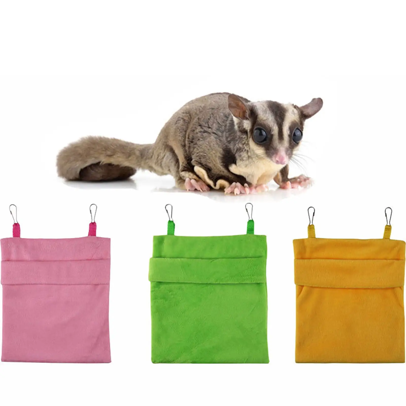 Hamster Sleeping Bag Rat Hamster House Bed Small Pet Nest Hideout Pouch Small Animal Hammock Winter Sack Cage Nest Bed for Guinea Pig Squirrel Ferret Chinchilla