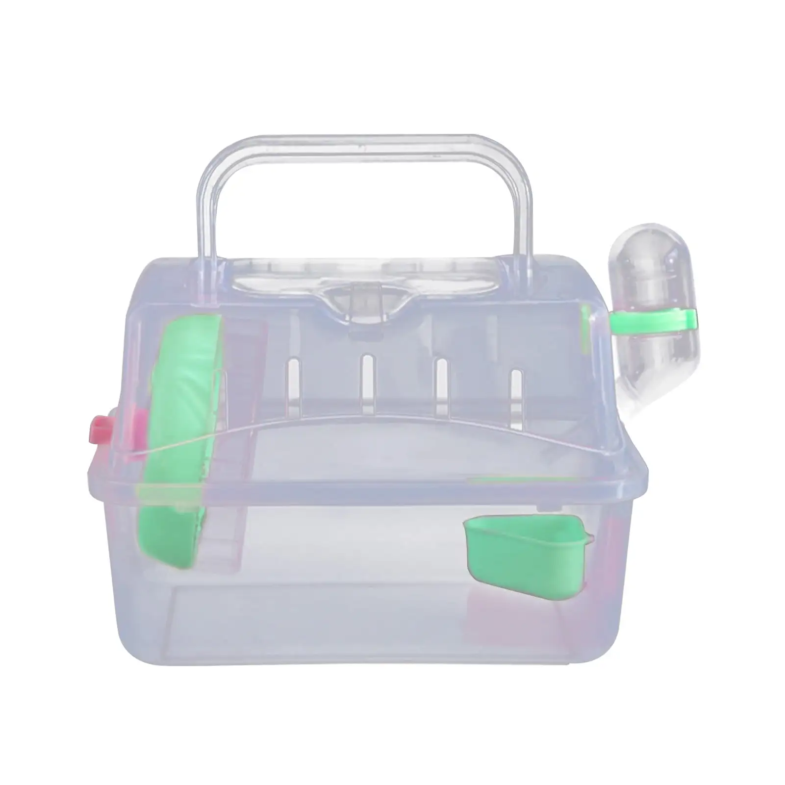 Hamster Travel Case with Food Bowl Running Wheel Multifunctional Portable Hamster Carrier Small Pet Crate Pet Supplies