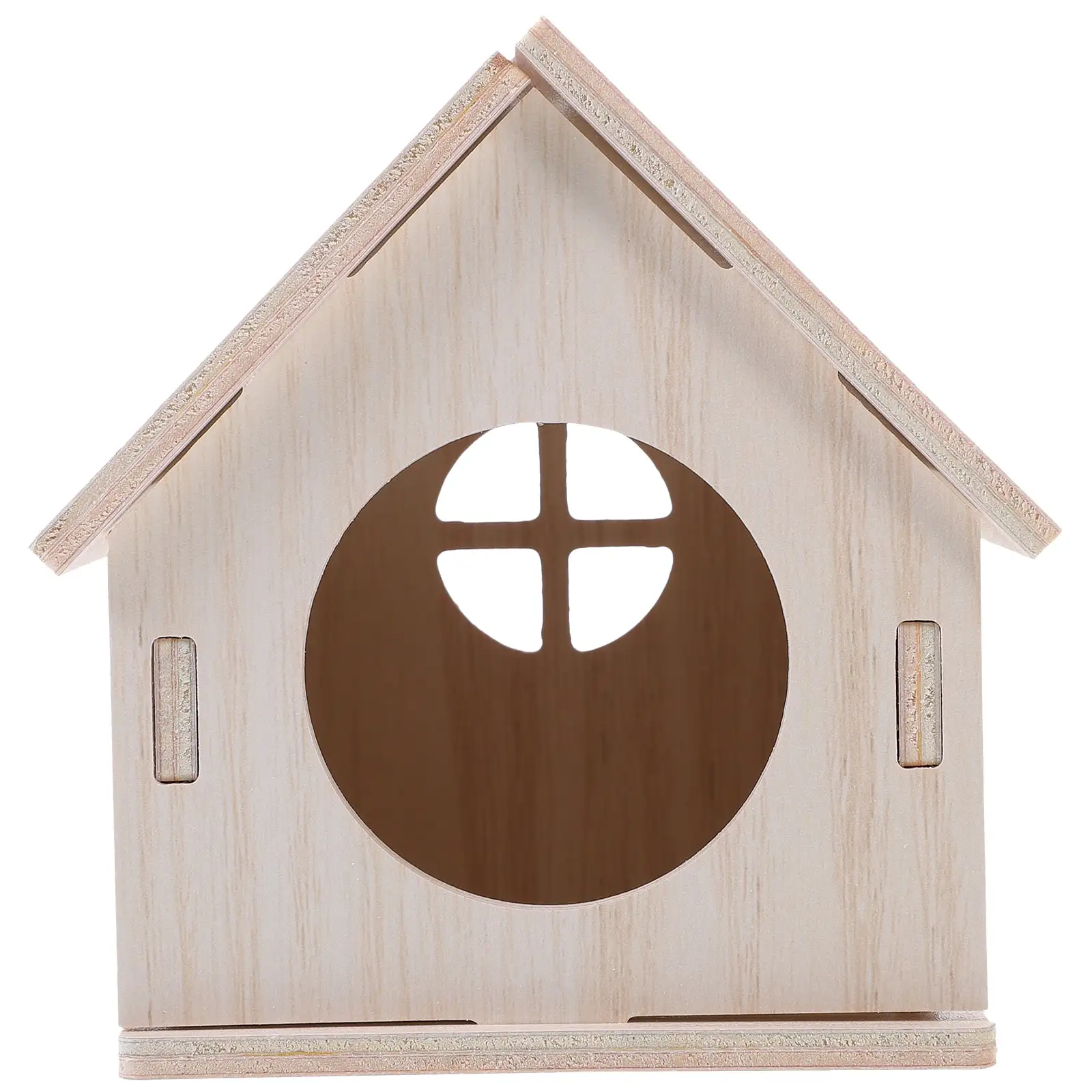 Hamster Wood House Small Animal Hideout Chinchilla Decorative House Squirrel Sleeping House