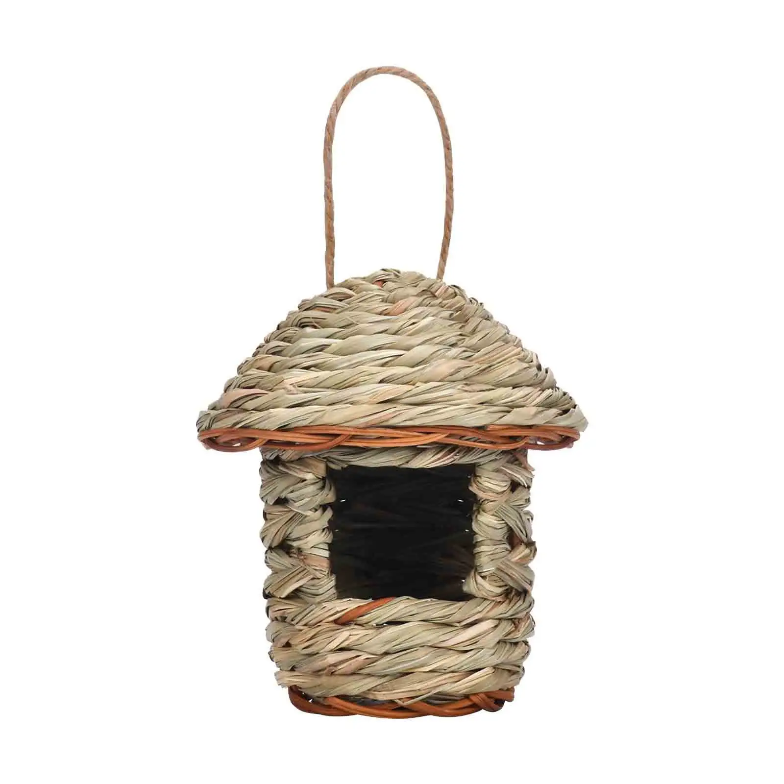 Handwoven Warm Cozy Bird House Straw Pet Gardening Decorations