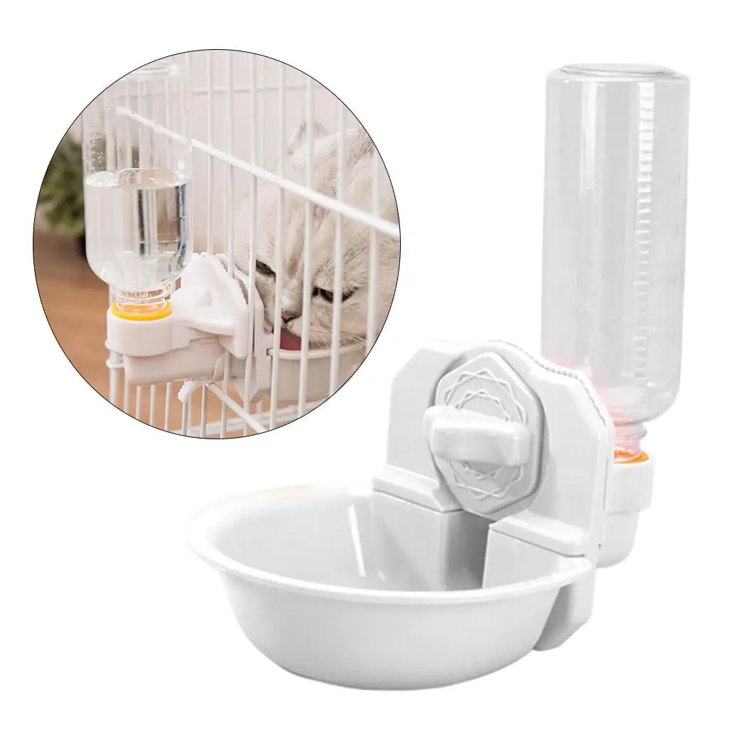 Hanging Automatic Pet Food Water Dispenser. Pet Feeder and Waterer Set. Cage Cat Food Bowl Dog Feeding Station for Puppy and Kitten Rabbit Chinchilla