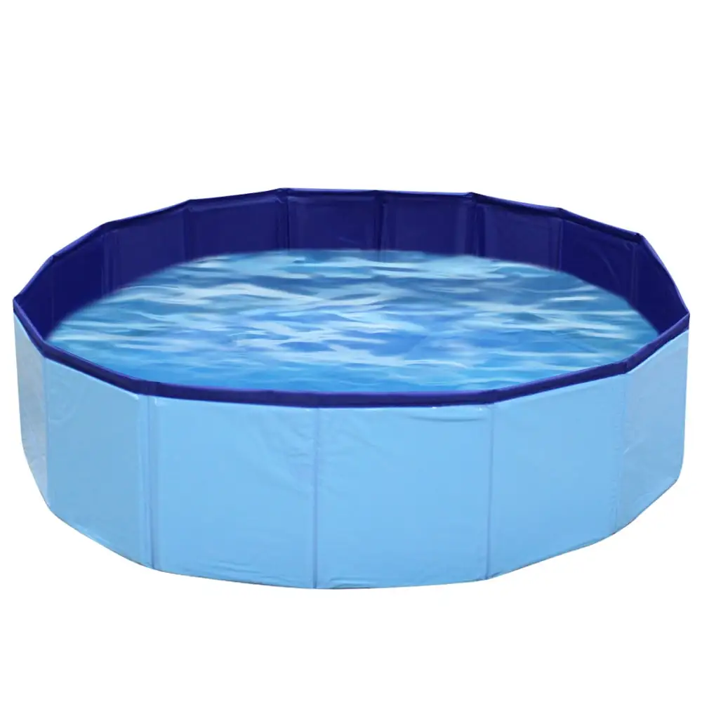 Hanmun Collapsible Kiddie Pool Hard Plastic Dog Pool - 32 Ball Pit for Kids Foldable Swimming Pool Tub Durable Pool for Puppy. Toddler Outdoor Water Game for Backyard. Round