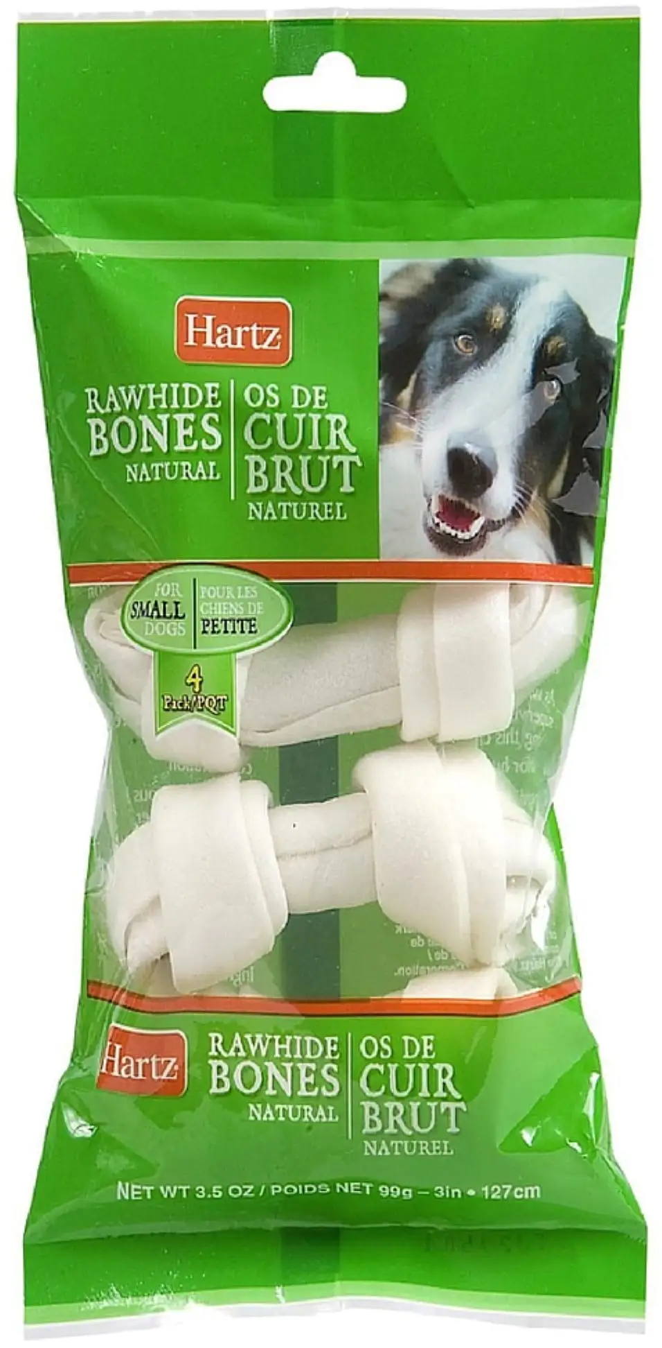 Hartz 84369 Rawhide Bones. 4-Count