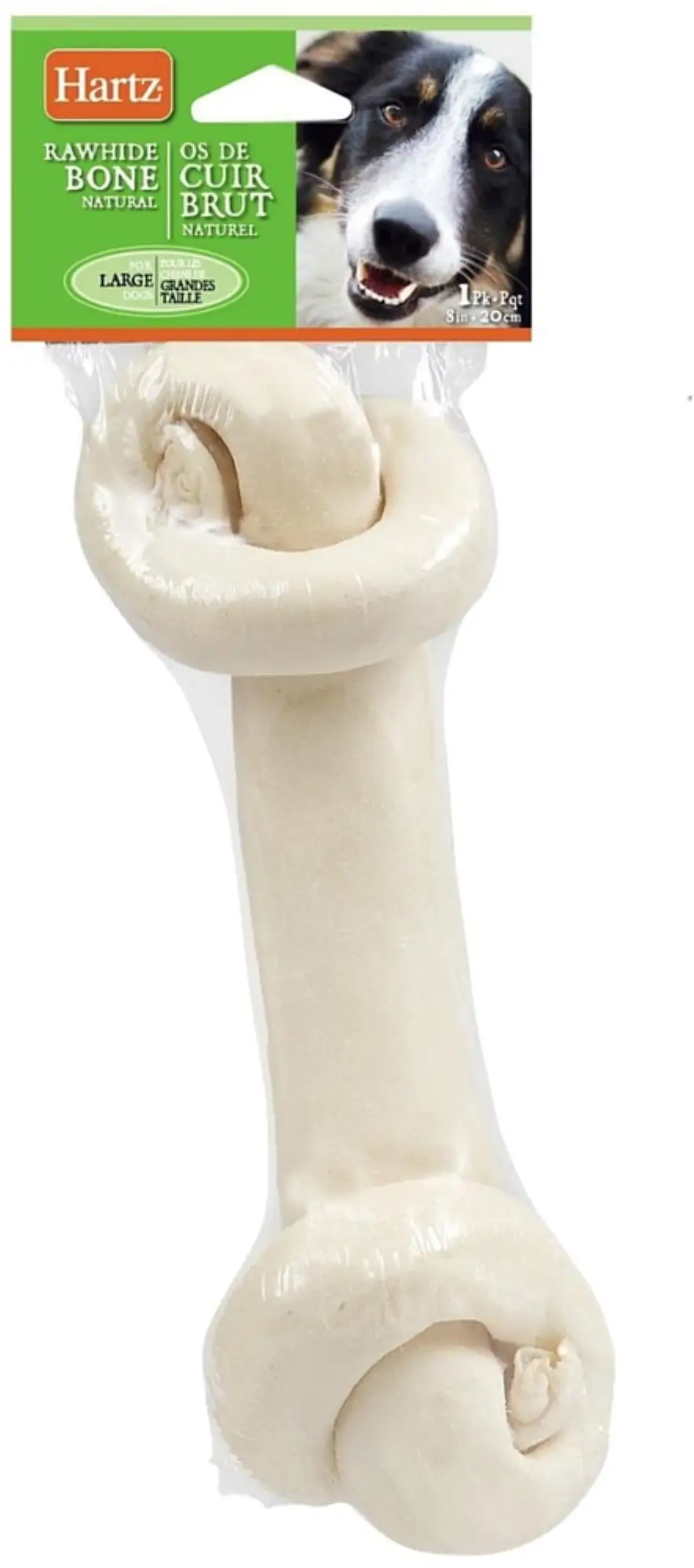 Hartz 90993 9 Natural Dental Rawhide Roundknot Bone