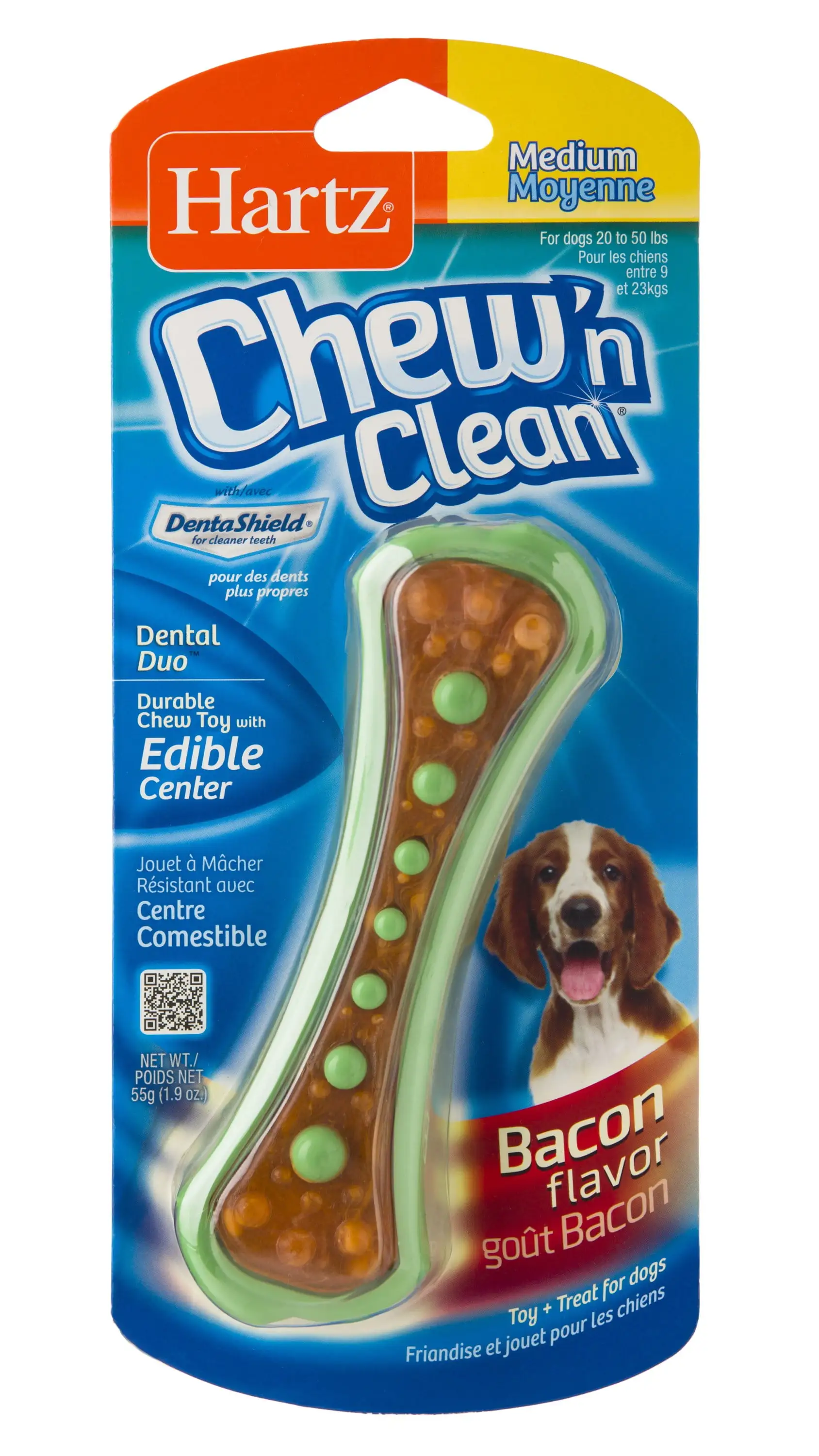 Hartz Chew 'n Clean Bacon Flavor Medium Dog Chew Toy