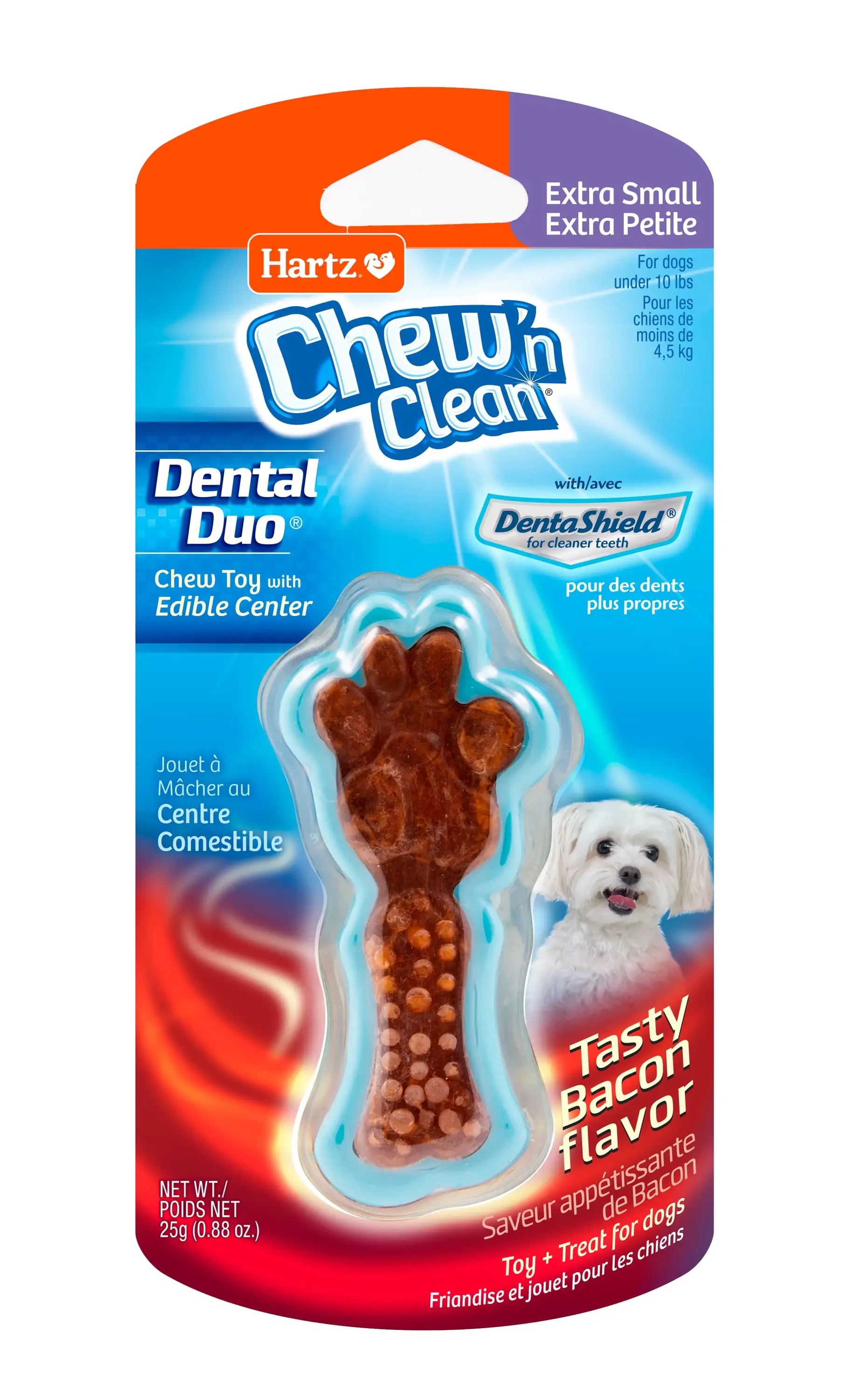 Hartz Chew 'n Clean Extra Small Dog Treat Bacon. 0.88 oz