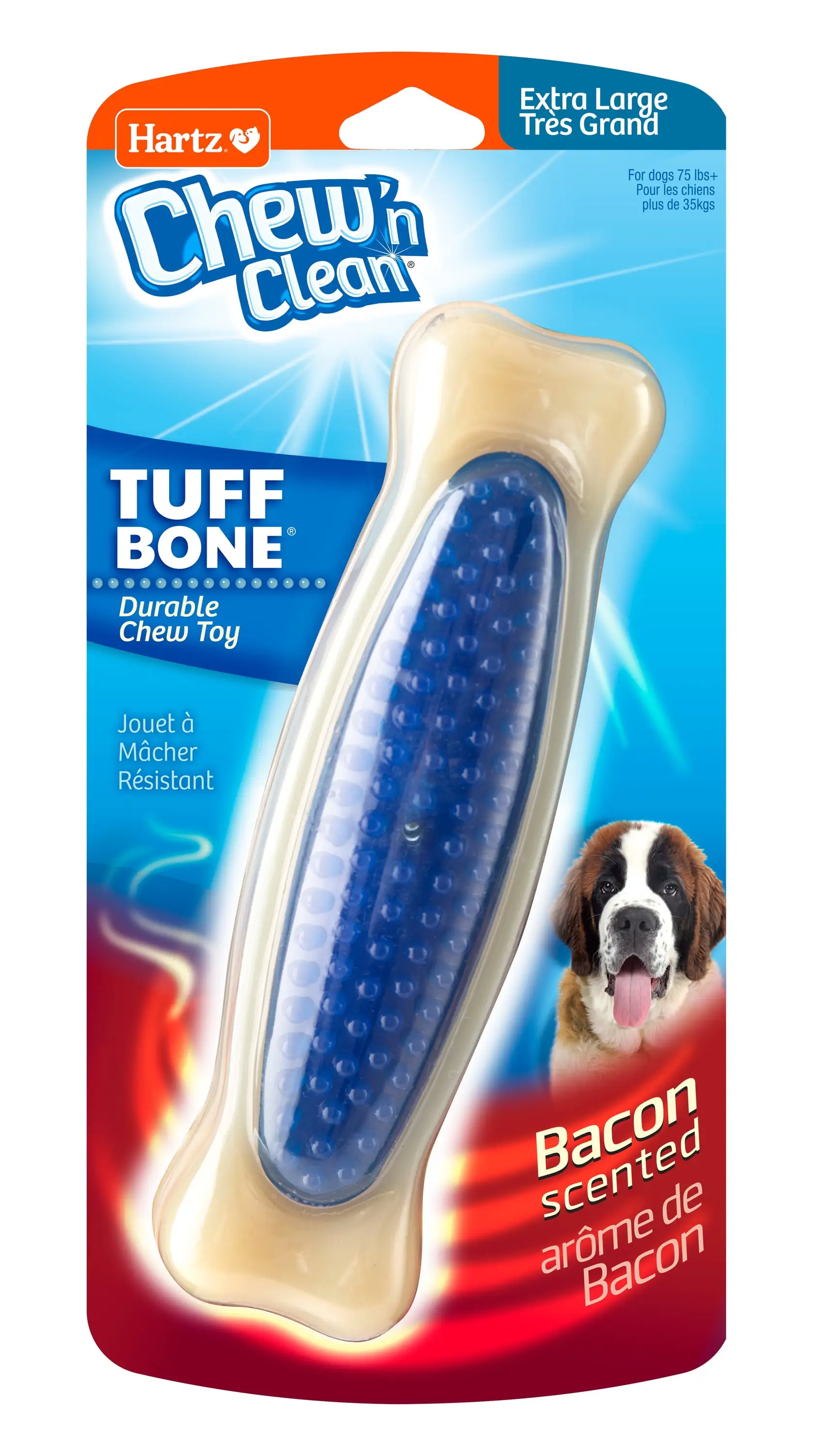 Hartz Chew 'n Clean Tuff Bone Dog Chew Toy. XL. Color May Vary