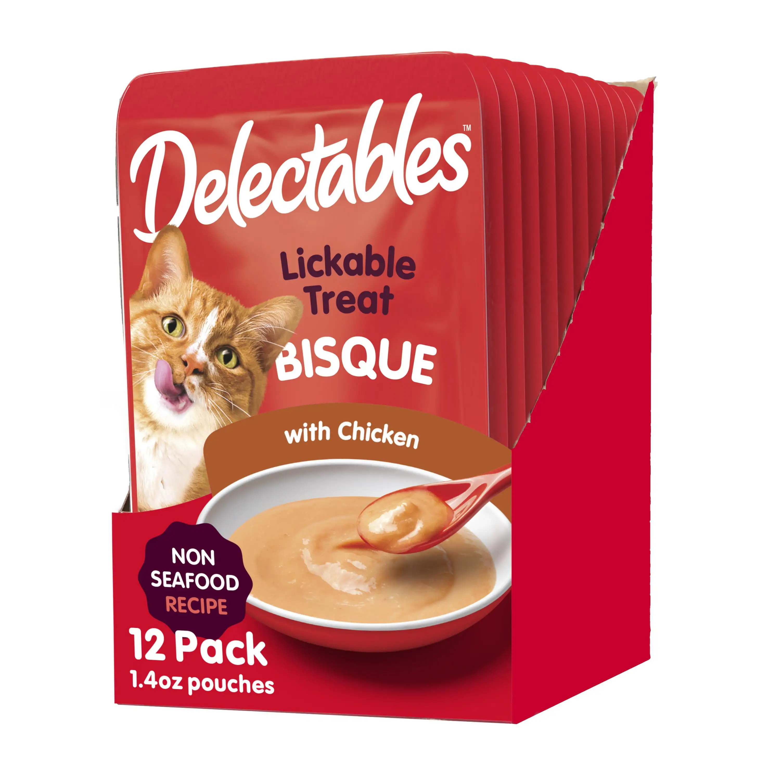 Hartz Delectables Bisque Non-Seafood Lickable Wet Cat Treat. Chicken 1.4oz (12 Pack)