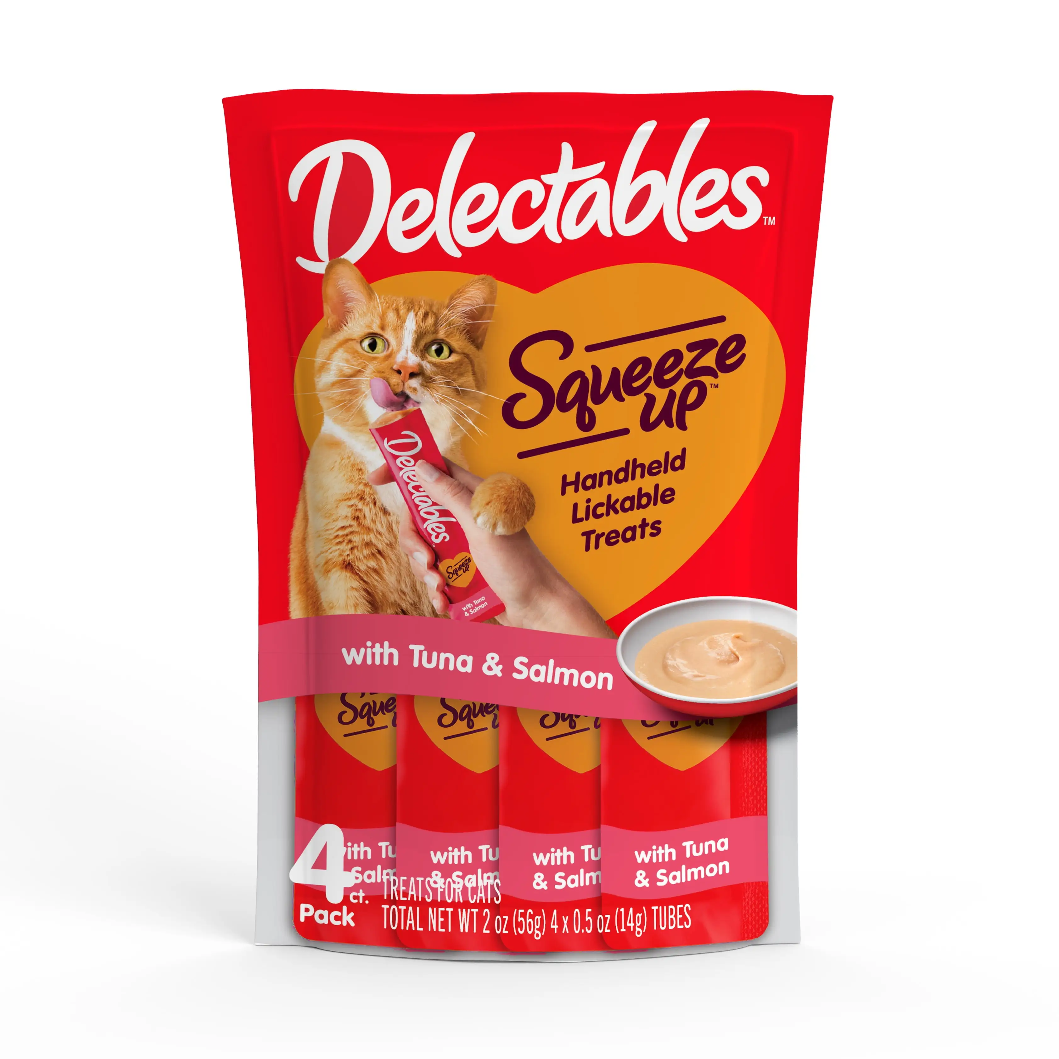 Hartz Delectables Squeeze Up Interactive Lickable Wet Cat Treat Tuna & Salmon. 0.5oz Tube (4 Count)