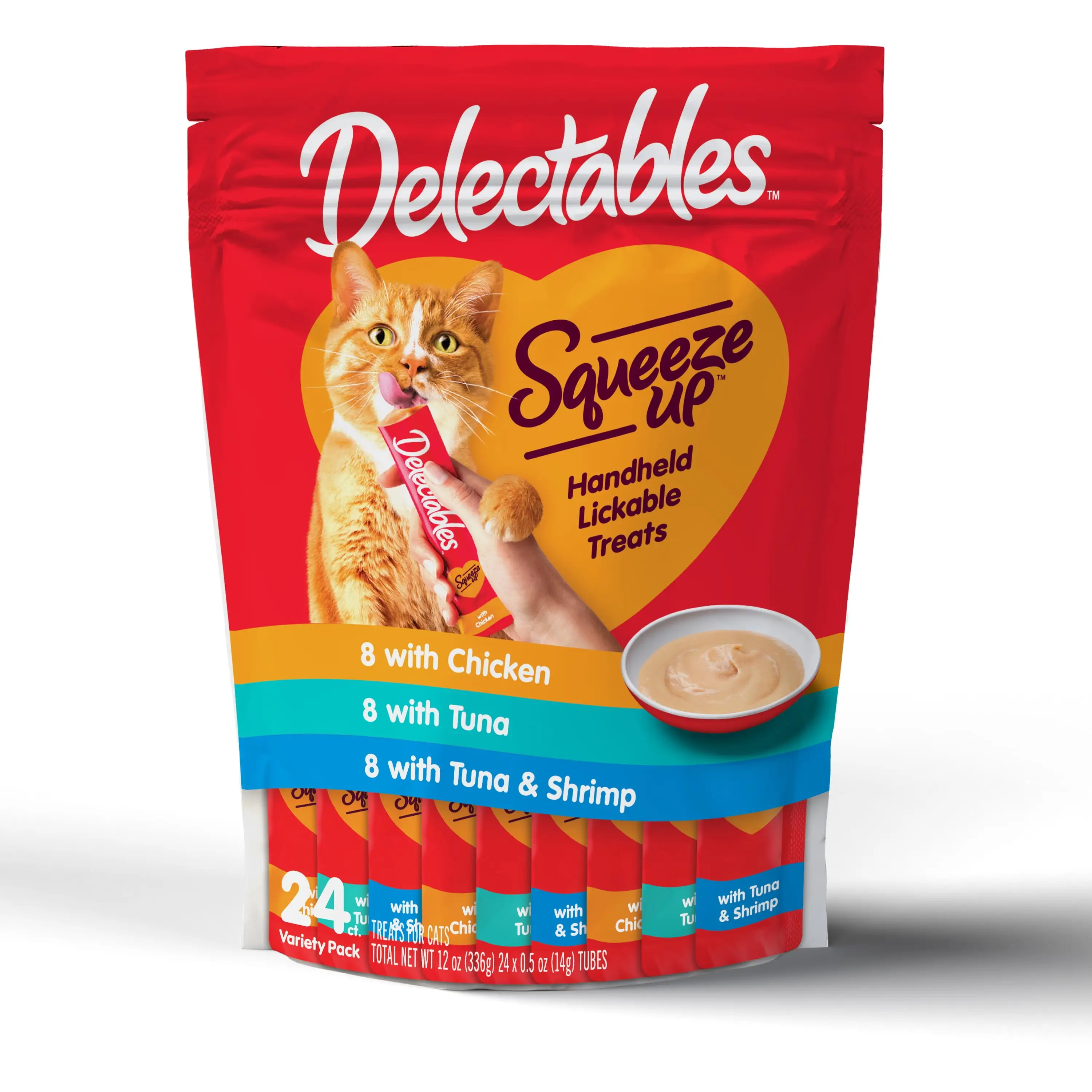 Hartz Delectables Squeeze Up Variety Pack Interactive Lickable Wet Cat Treat. 0.5oz (24 Count)