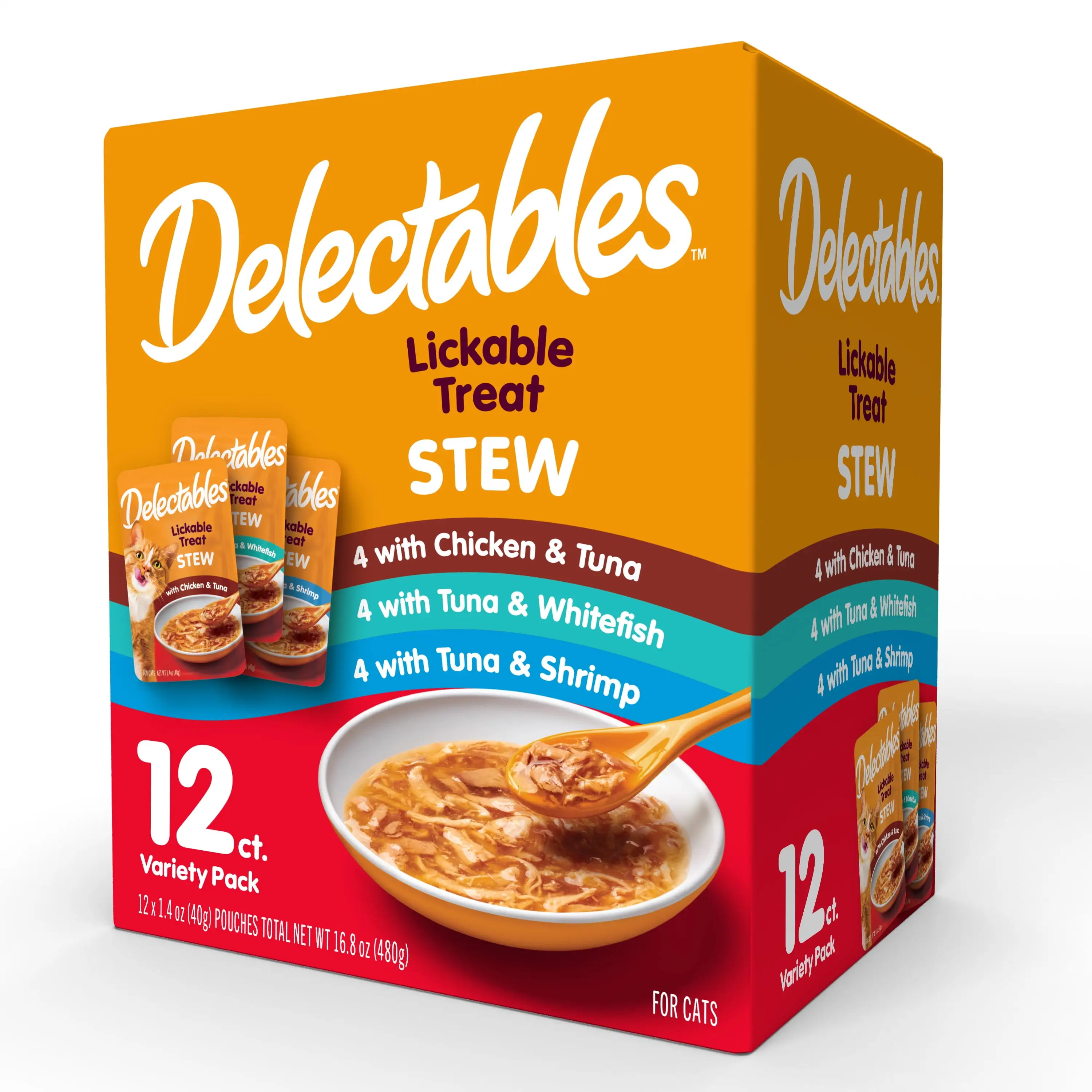 Hartz Delectables Stew Lickable Wet Cat Treats Variety Pack. 12 Pack