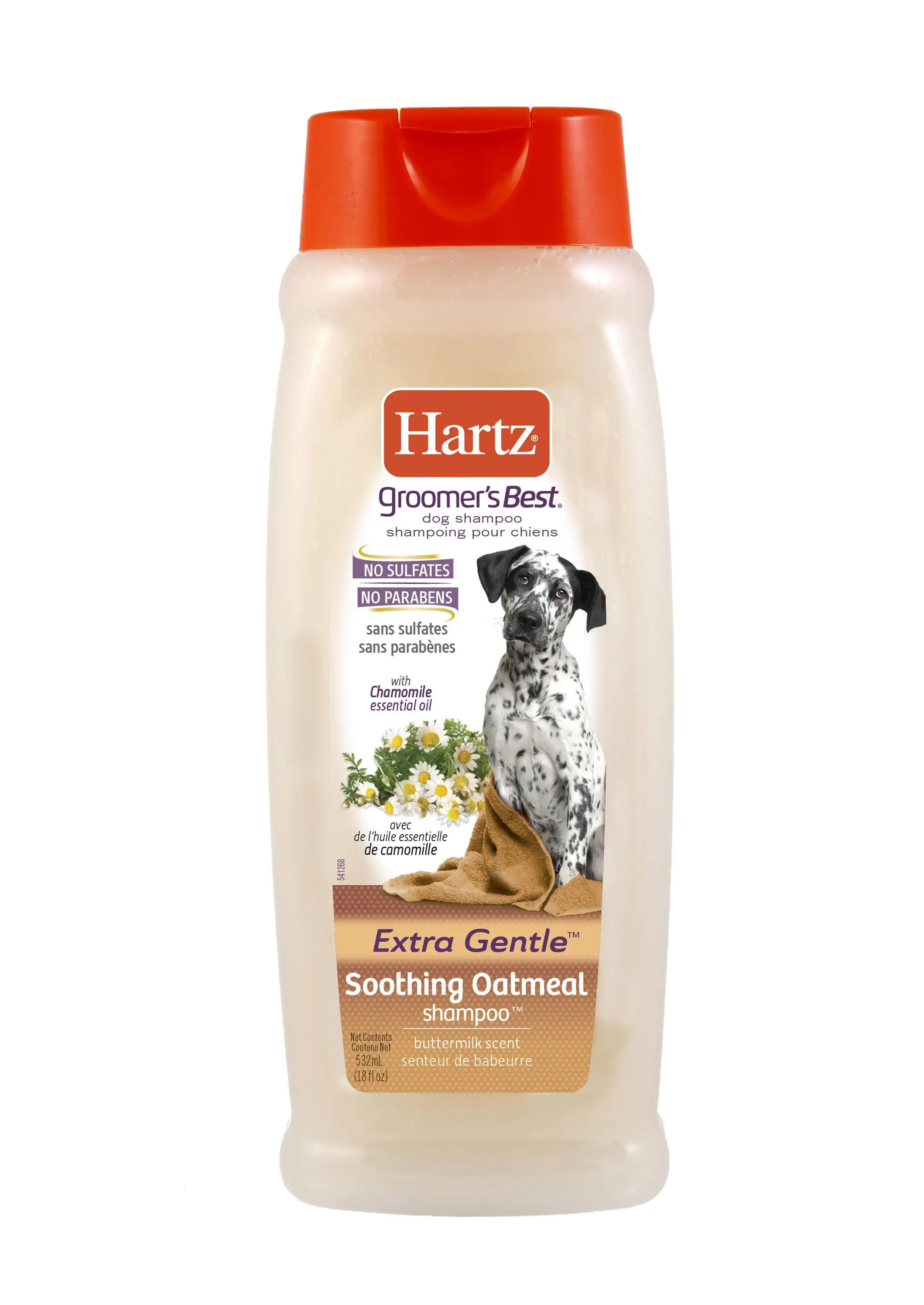 Hartz Groomer's Best Extra Gentle Soothing Oatmeal Shampoo for Dogs with Chamomile Essential Oil. Sulfate and Paraben Free. Buttermilk Scent. 18 fl oz