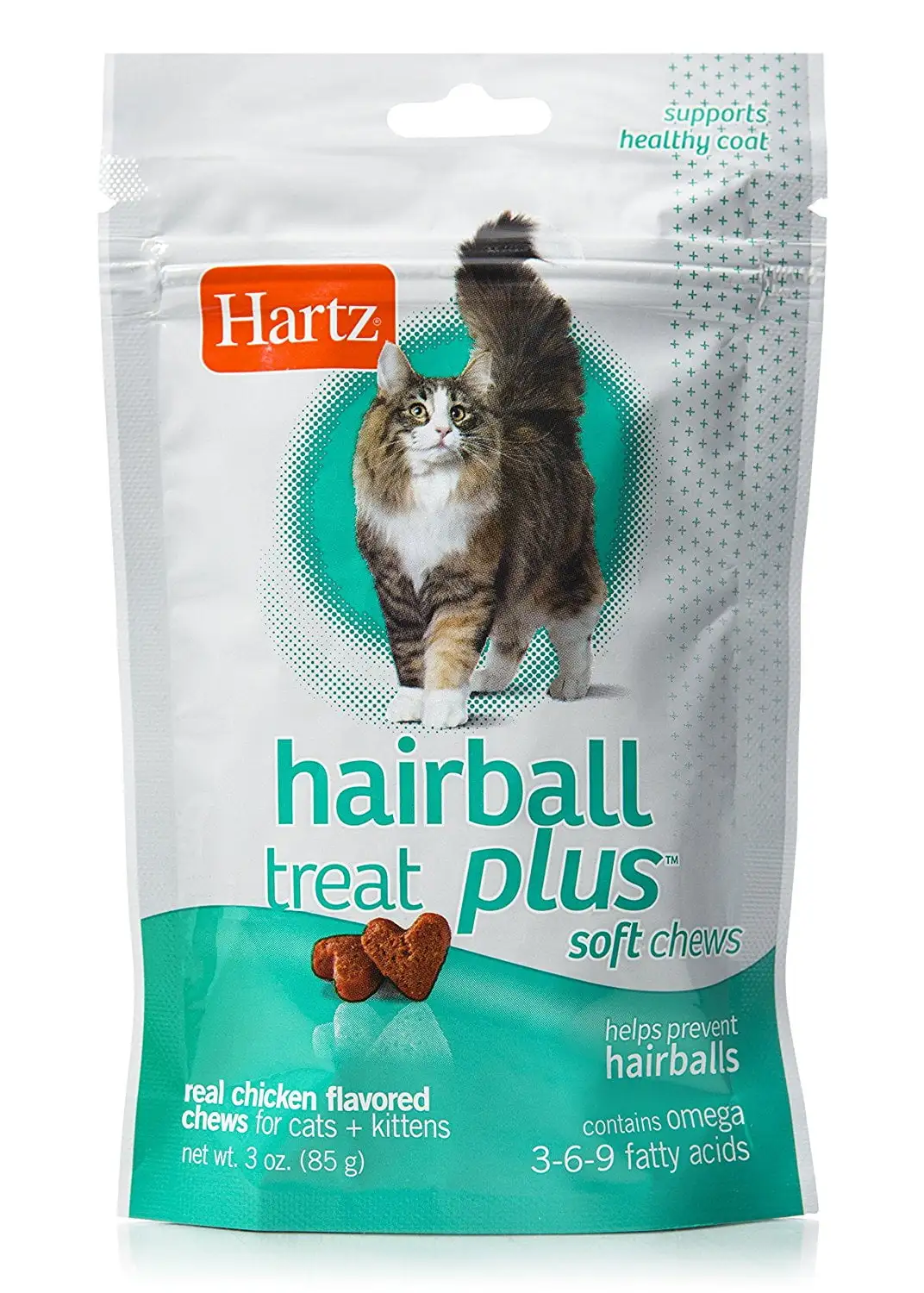 Hartz Hairball Remedy Plus Soft Chews for Cats. Savory Chicken Flavor. 3 oz