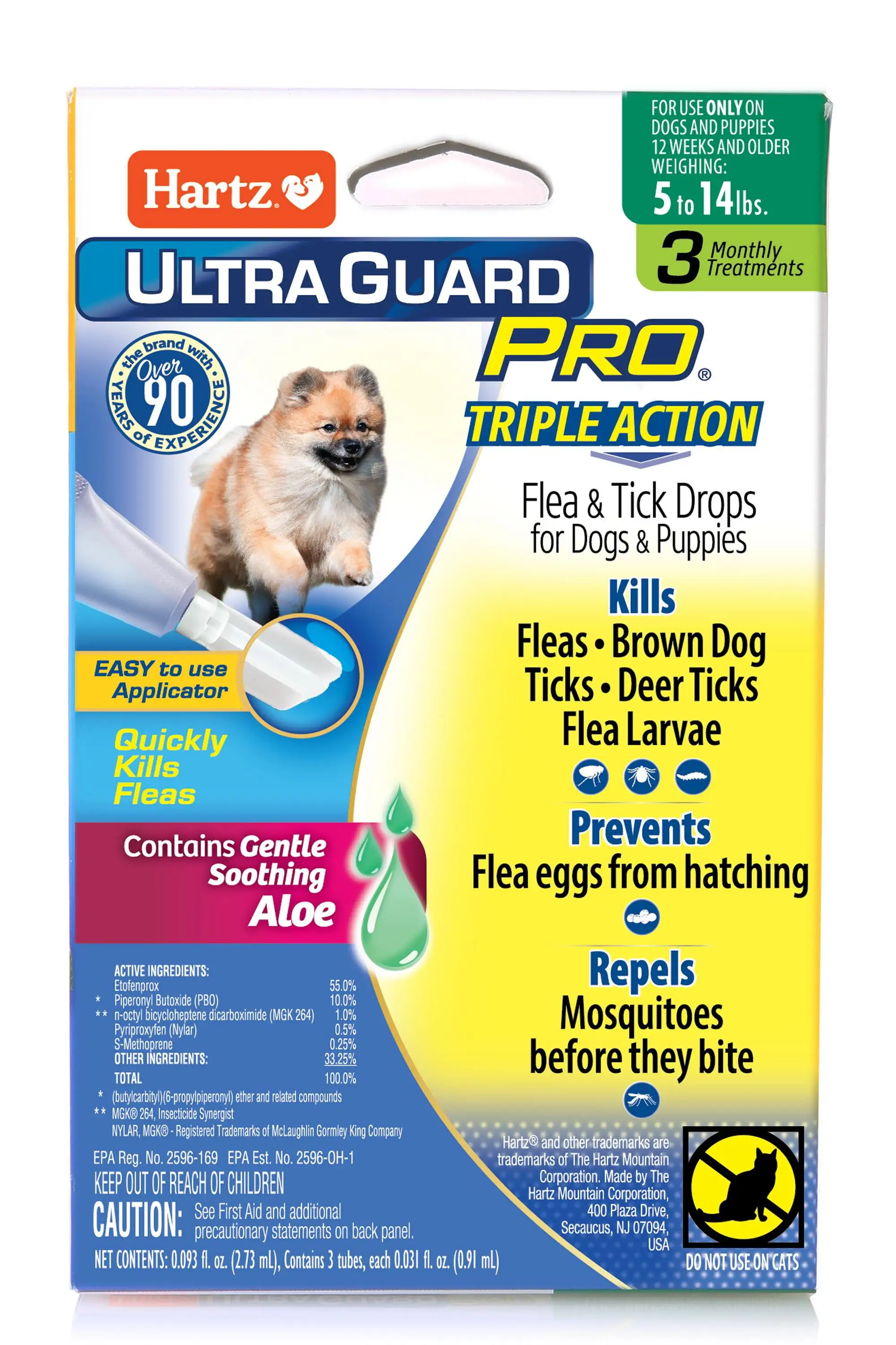 Hartz UltraGuard Pro Flea And Tick Drops For Small Dogs And Puppies. 1-30lbs. 3 Monthly Treatments