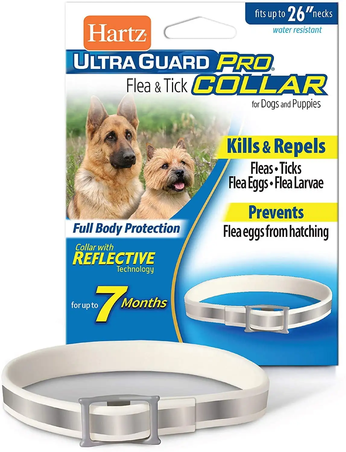 Hartz UltraGuard Pro Reflective Flea & Tick Collar for Dogs and Puppies. 7 Month Flea and Tick Prevention Per Collar. 1 Count