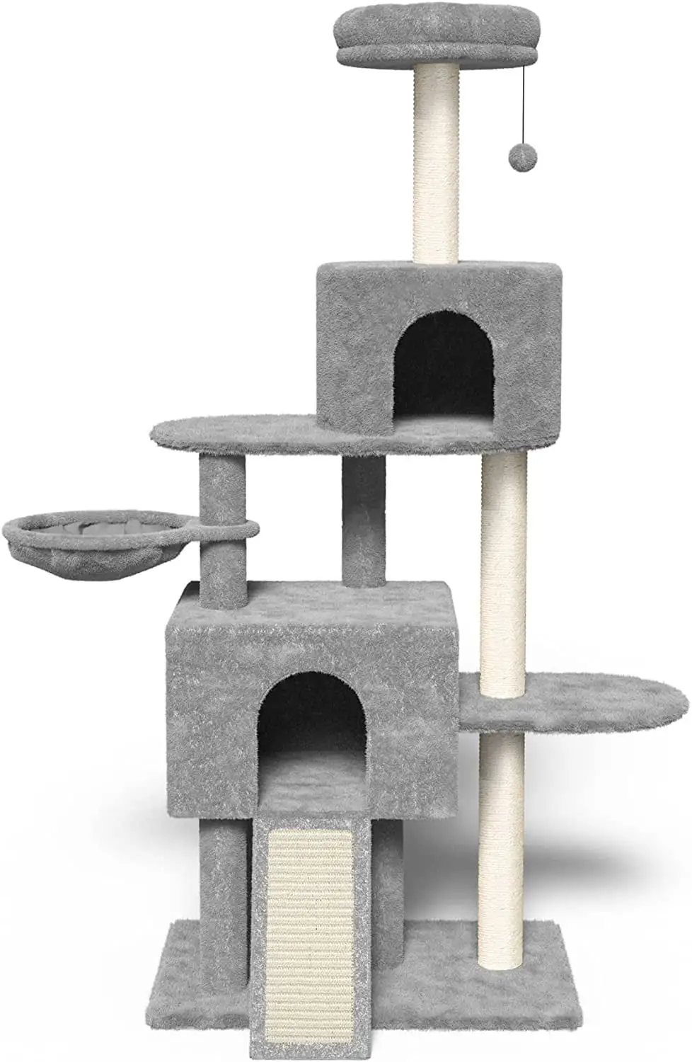 Hawsaiy 58 inch Multi Level Cat Tree Tower with Scratching Sisal Posts Pad.Hammock.Ladder for Indoor Cat Kitten Furniture Condo Activity Center Play House