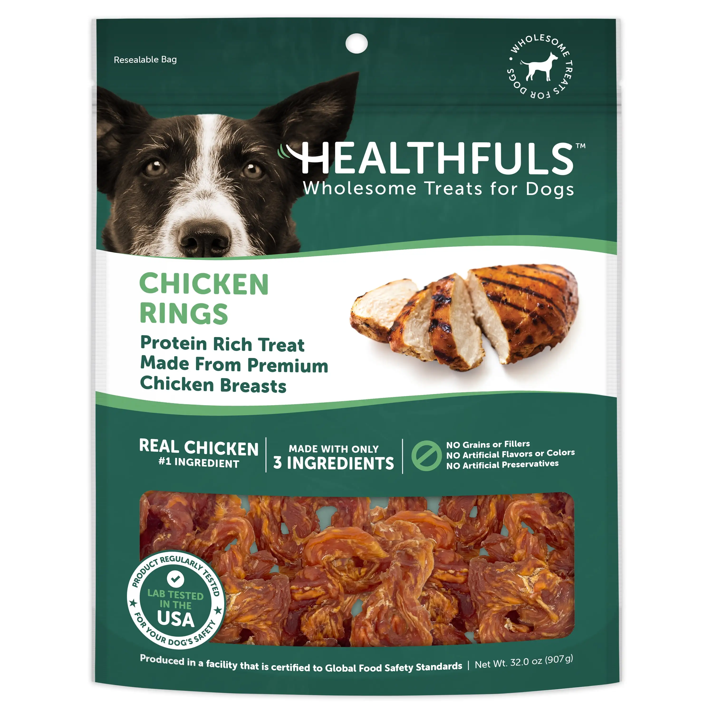 Healthfuls Chicken Rings. 32 oz - Healthy. Protein Rich Treats for Dogs - Dog Chews