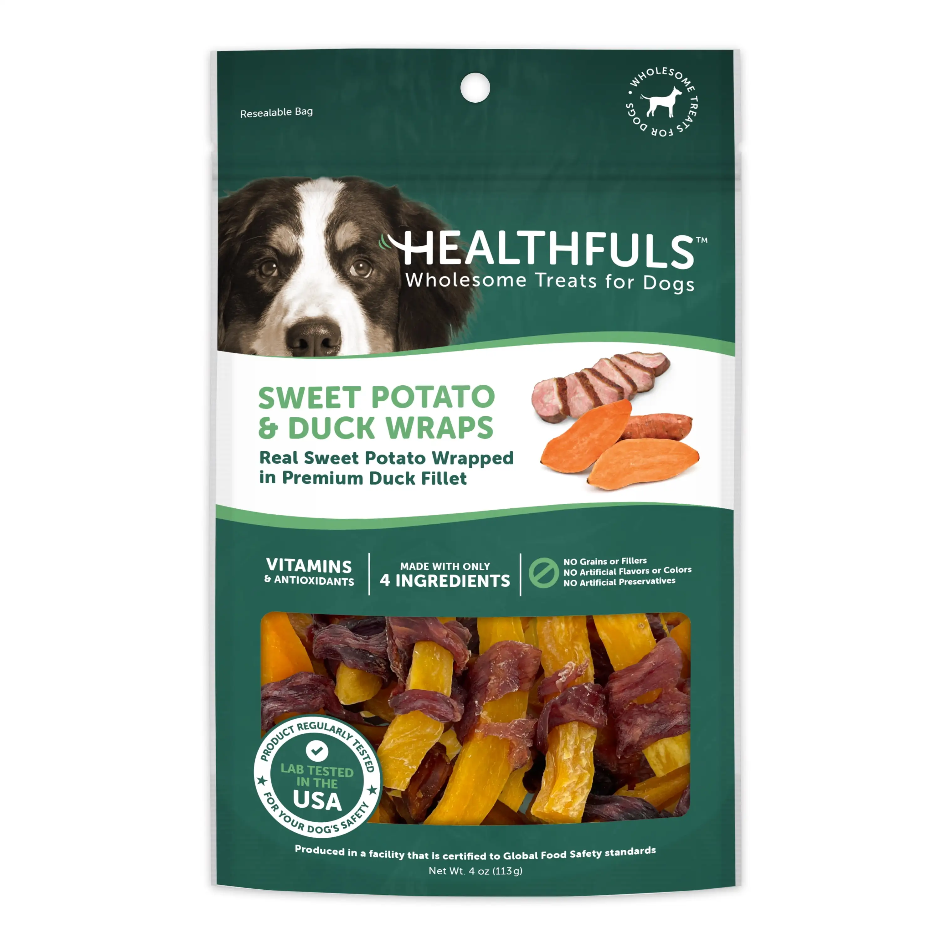 Healthfuls Duck & Sweet Potato Treats. 4 oz - Healthy. Protein Rich Treats for Dogs - Dog Chews