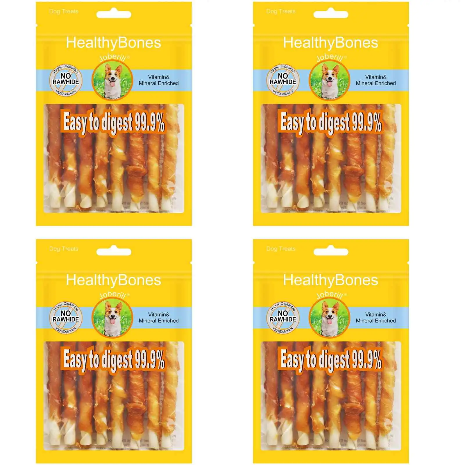 HealthyBones Chicken Breast Wrapped Natural Dog Treats for Australian Terrier and Other Small Terrier Dogs . 36 Count