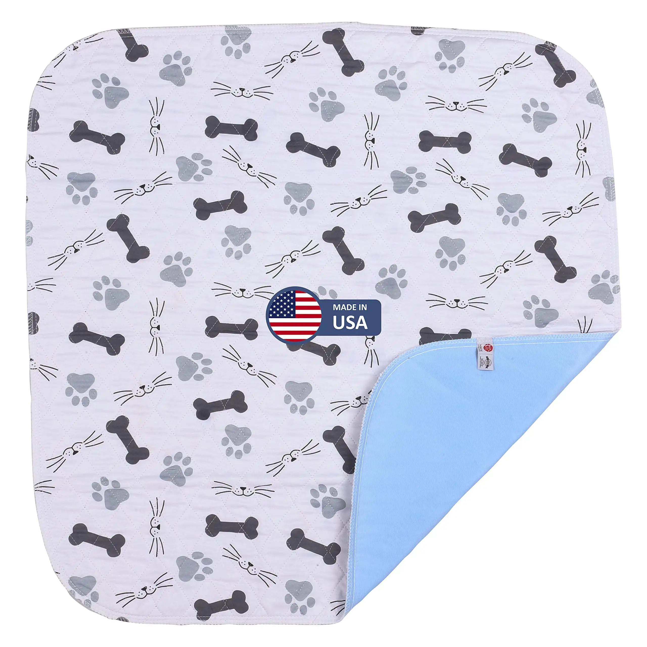 Heavy Absorbency Washable Potty Pads. Training Mat to Contain Liquids. Reusable Crate Pads. Great for Dogs. Cats. Bunny & Seniors. Made in The USA