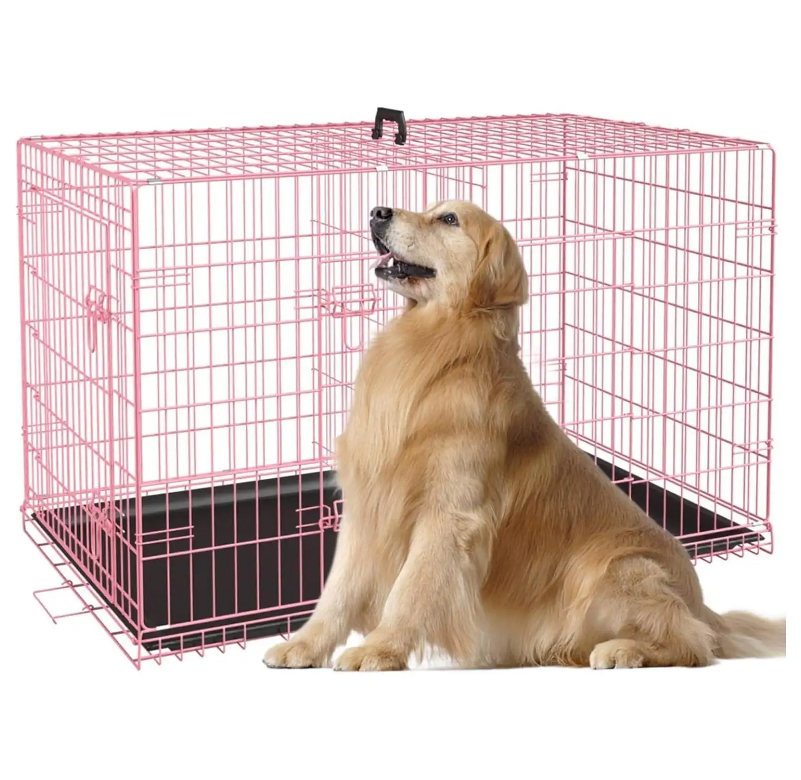 Heavy Duty Large Dog Crate. Inch Dog Crates for Large Dogs. Metal Wire Folding Dog Cage with Removable Trays. Locks. Double-Door. Divider Panel. Handle. XXL Dog Crate Pet Crate ( in. )