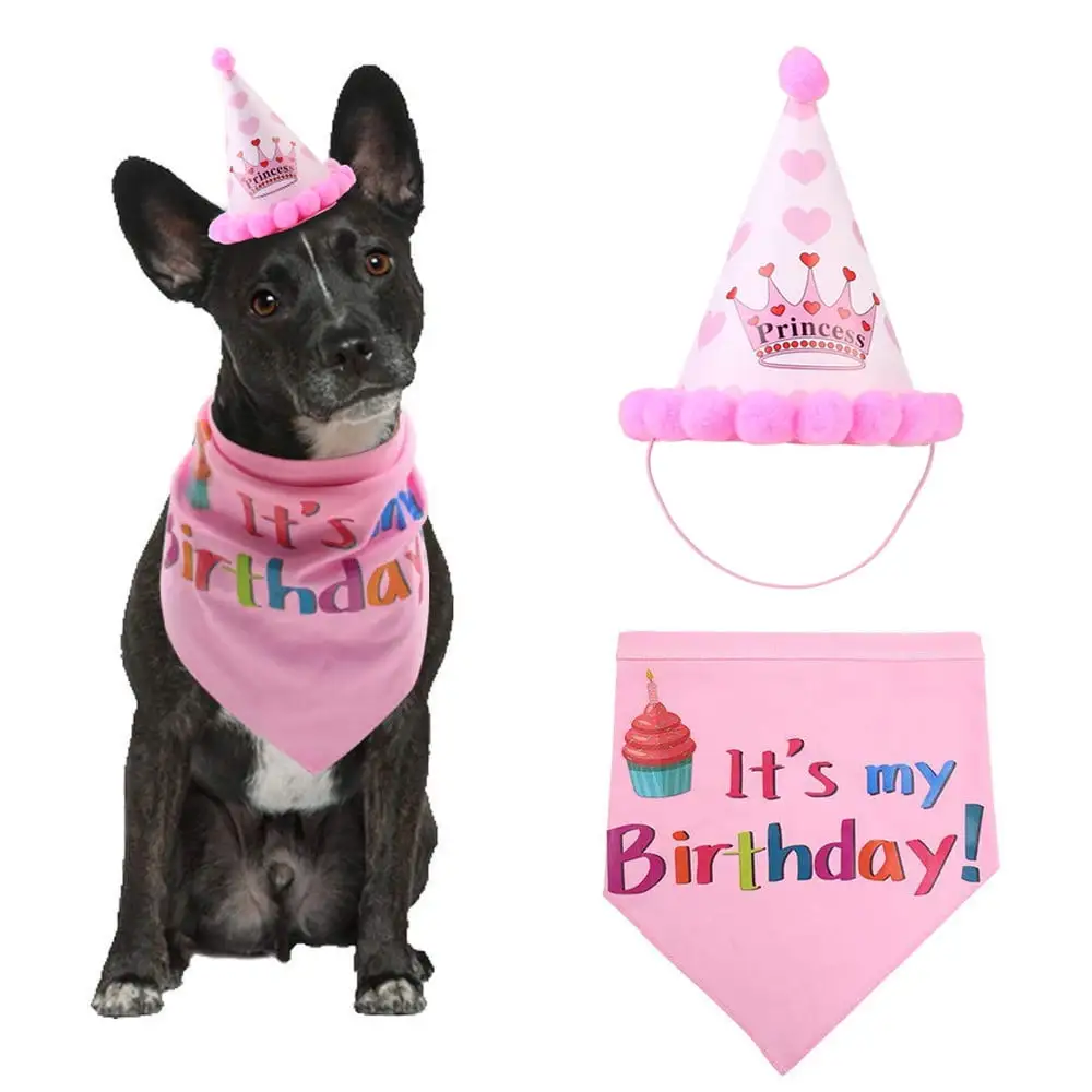 ??Hellobye??Pet Cat Dog Birthday Headwear Caps Hat Party Costume Headwear Pet Accessory