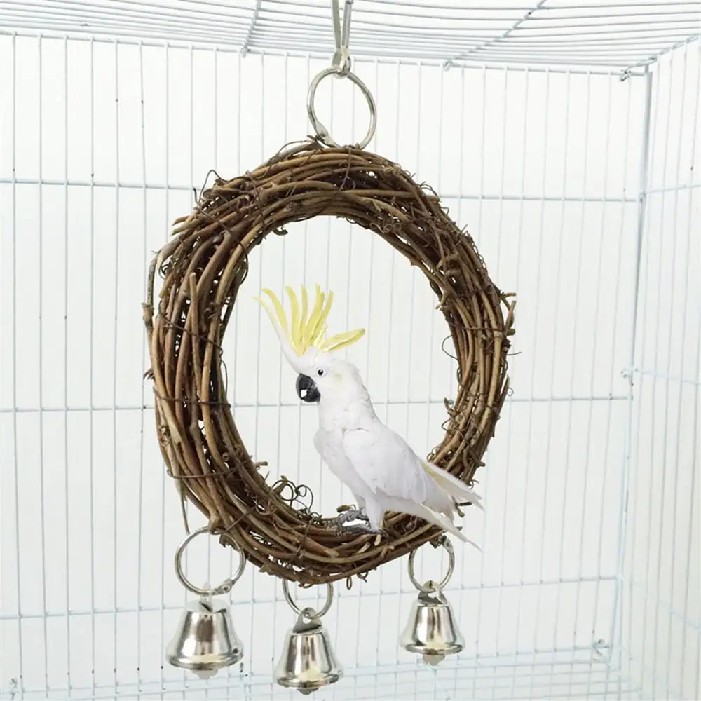 HellobyePet Bird Parrot Swing Cage Toy Chew Bites for Parakeet Cockatiel Cockatoo Conur