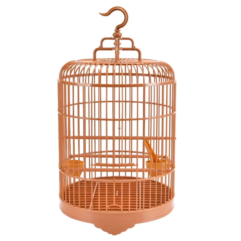 Hemoton Cage Bird Round Cages Hanging Parakeet Parrot Small Stand Budgie Parakeets Plastic Birds Travel Decorative Birdcage