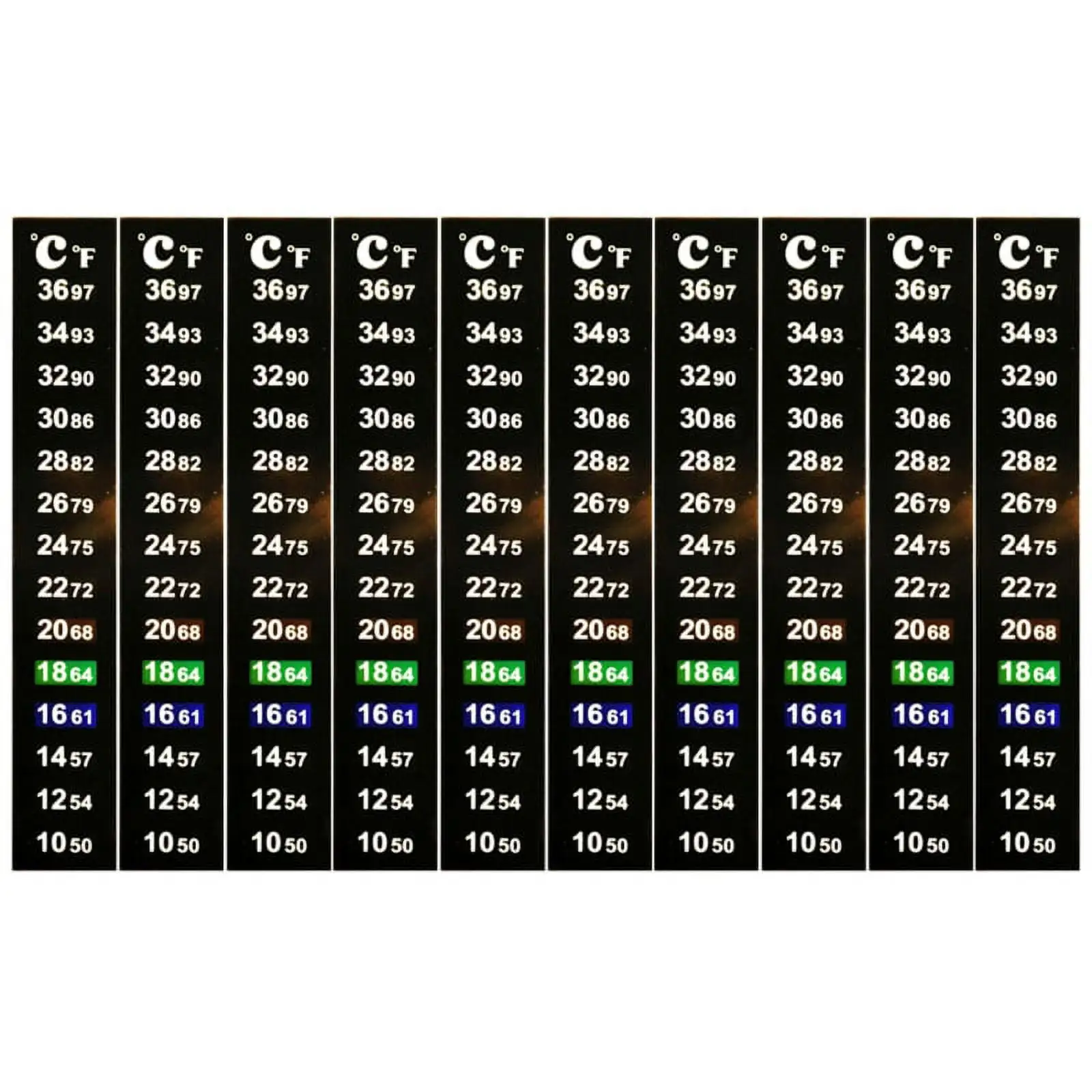 HeroNeo Sticker Temperature Thermometer Digital Display Strips 50-97F 10-36C 1/10Pcs