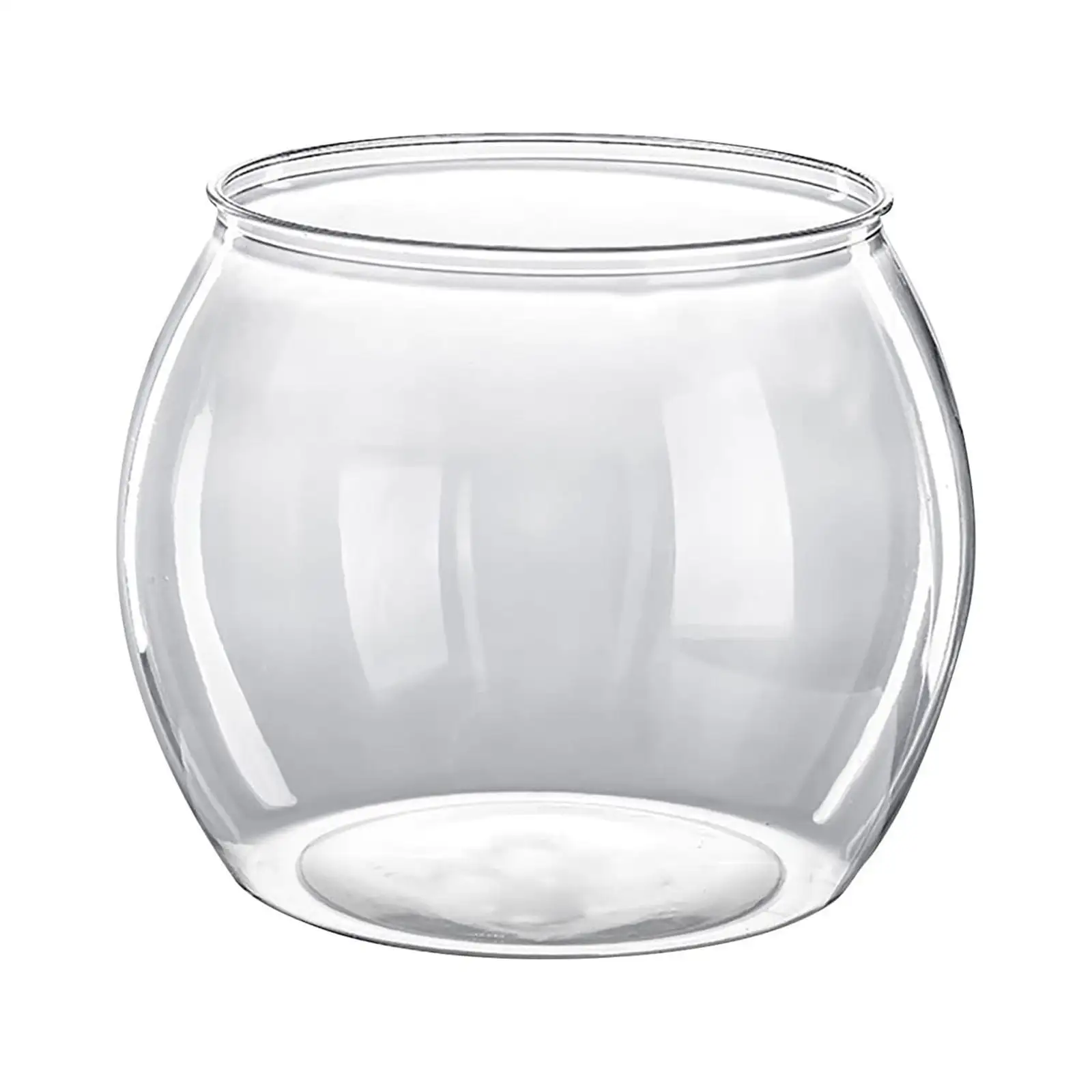 Herrnalise Aquarium Small Fish Tank Break-Resistant Plastic Betta Fish Bowl PET Clear Round Bowl Terrarium Desktop Golden Fish Tank(24CM )