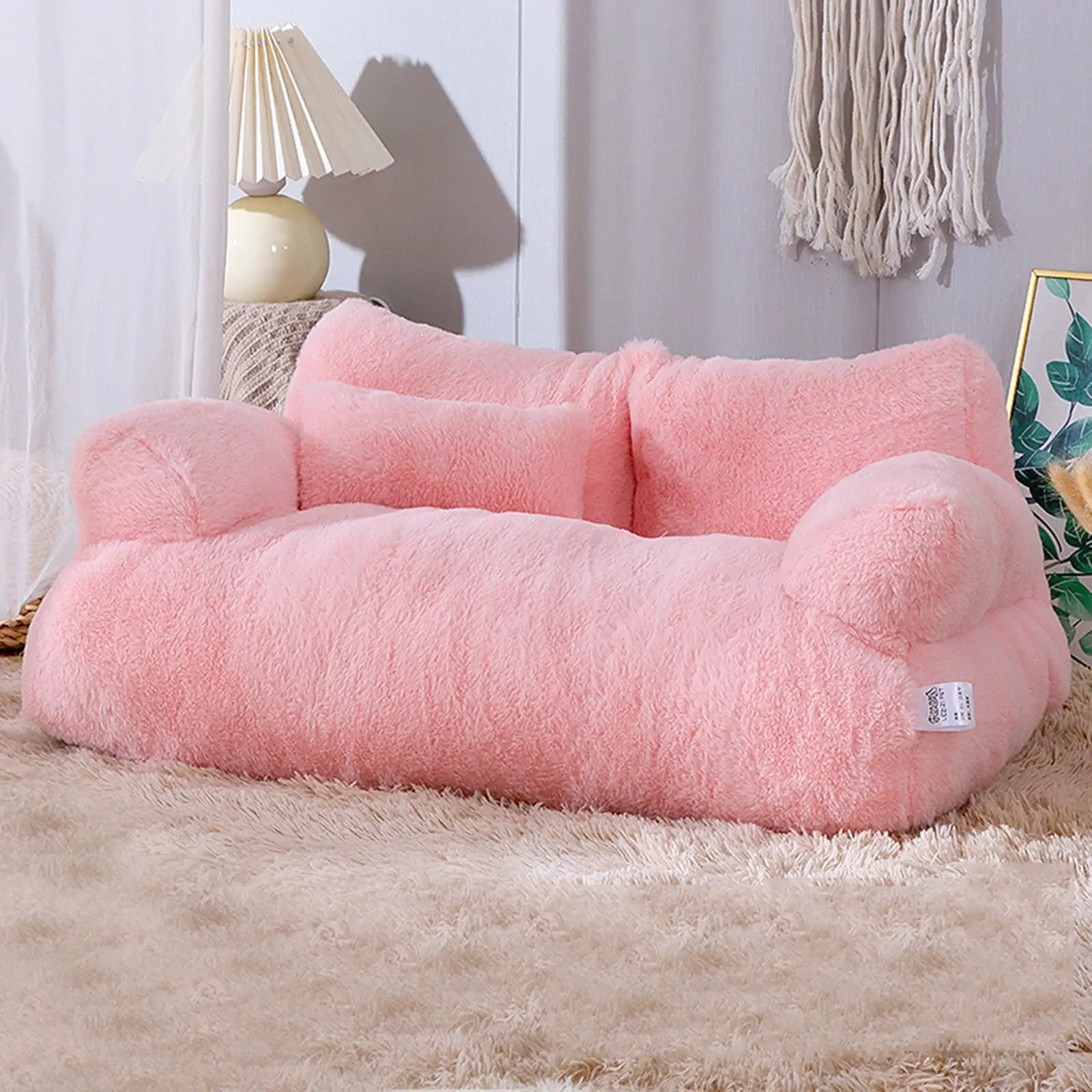 Herrnalise Pet Couch Bed.Washable Universal Cat Beds.Durable Dog Beds with Non-Slip Bottom.Fluffy Cat Couch.Soft Calming Cat Sofa Beds for Indoor Cats Bottom