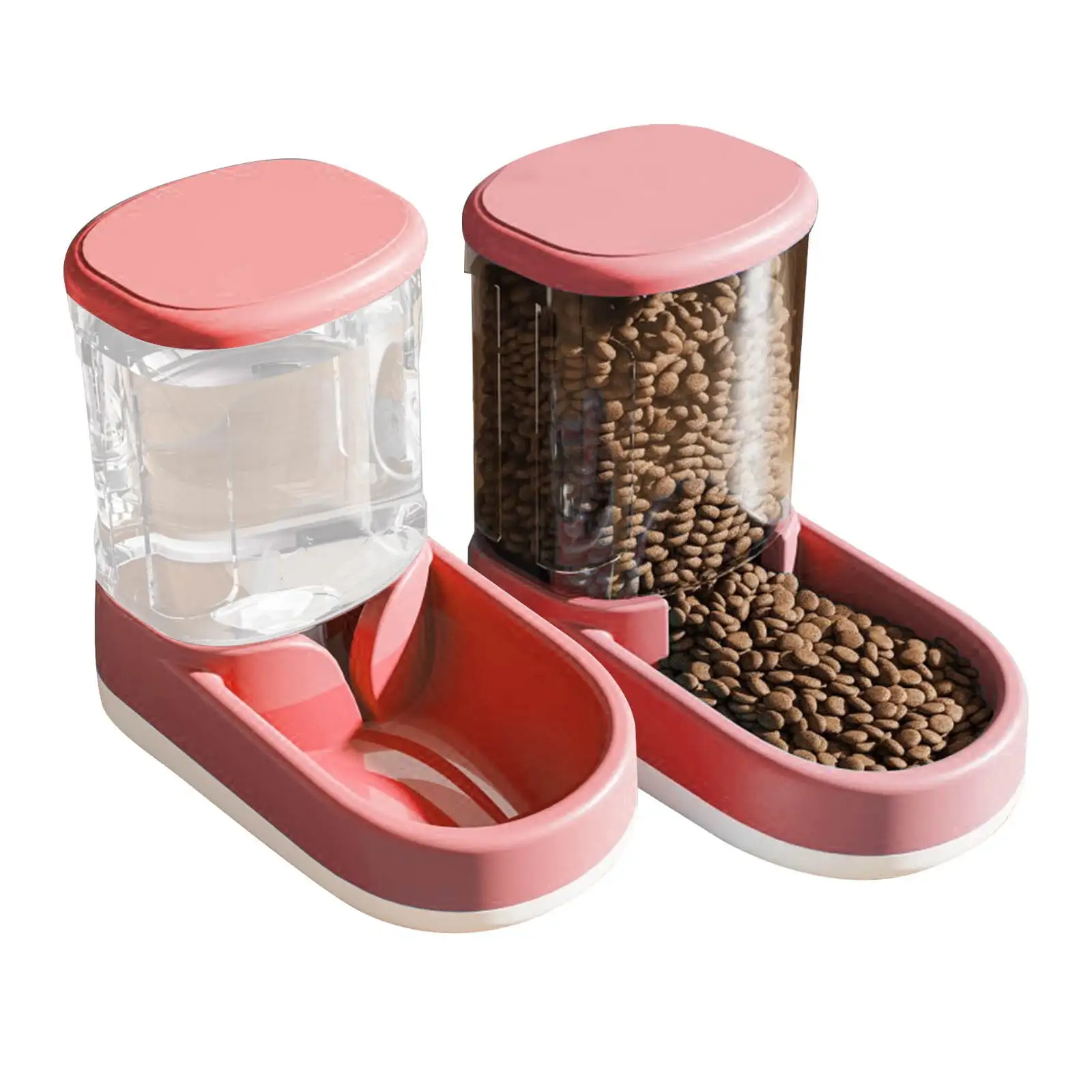 Hglyxoae Automatic Feeder and Waterer Set Dogs Cats Food Feeder and Water Dispenser Food Water Dispensers for Small Medium Big