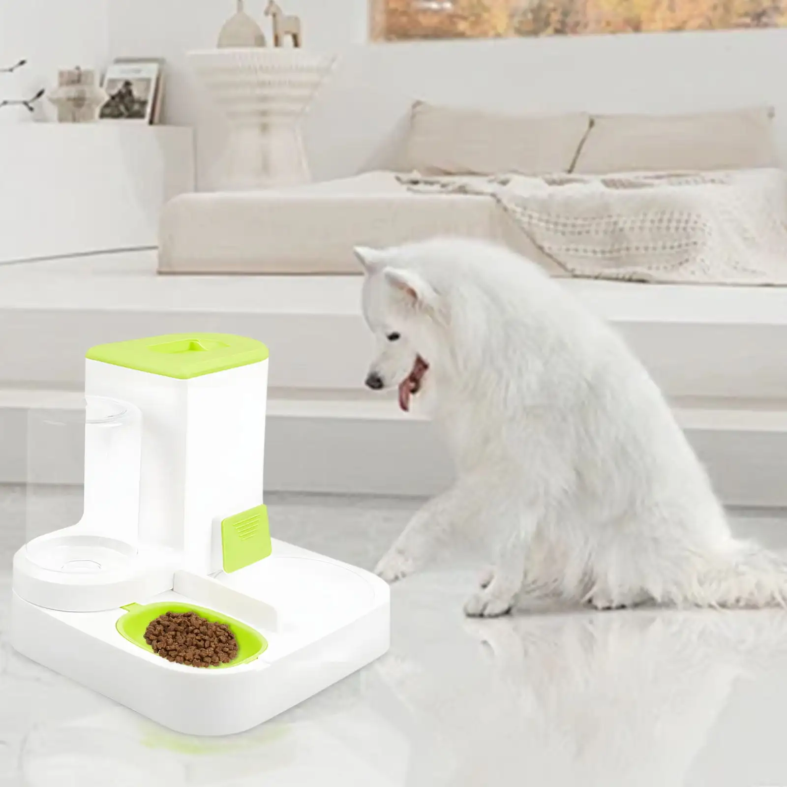 Hglyxoae Pet Water Dispenser with Large Capacity Dry Wet Separation Automatic Water Feeder integrated Water and Food Feeder Dog Water Dispenser window tint for home