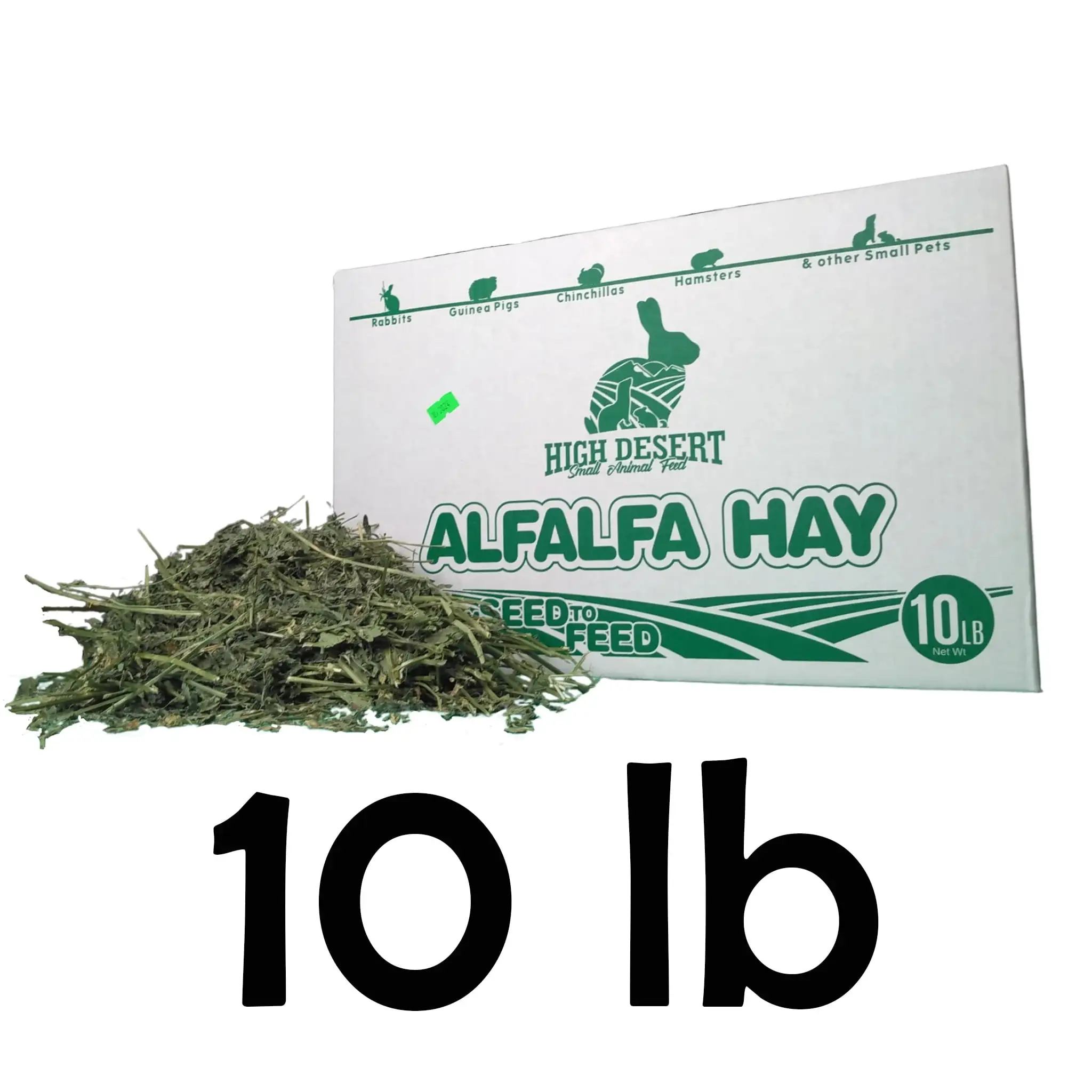 High Desert Alfalfa Hay - Dried Natural Alfalfa Hay for Rabbits. Guinea Pigs. Chinchillas. and Ferrets - Protein and Fiber Rich Food for Small Animals - Healthy Pet Food